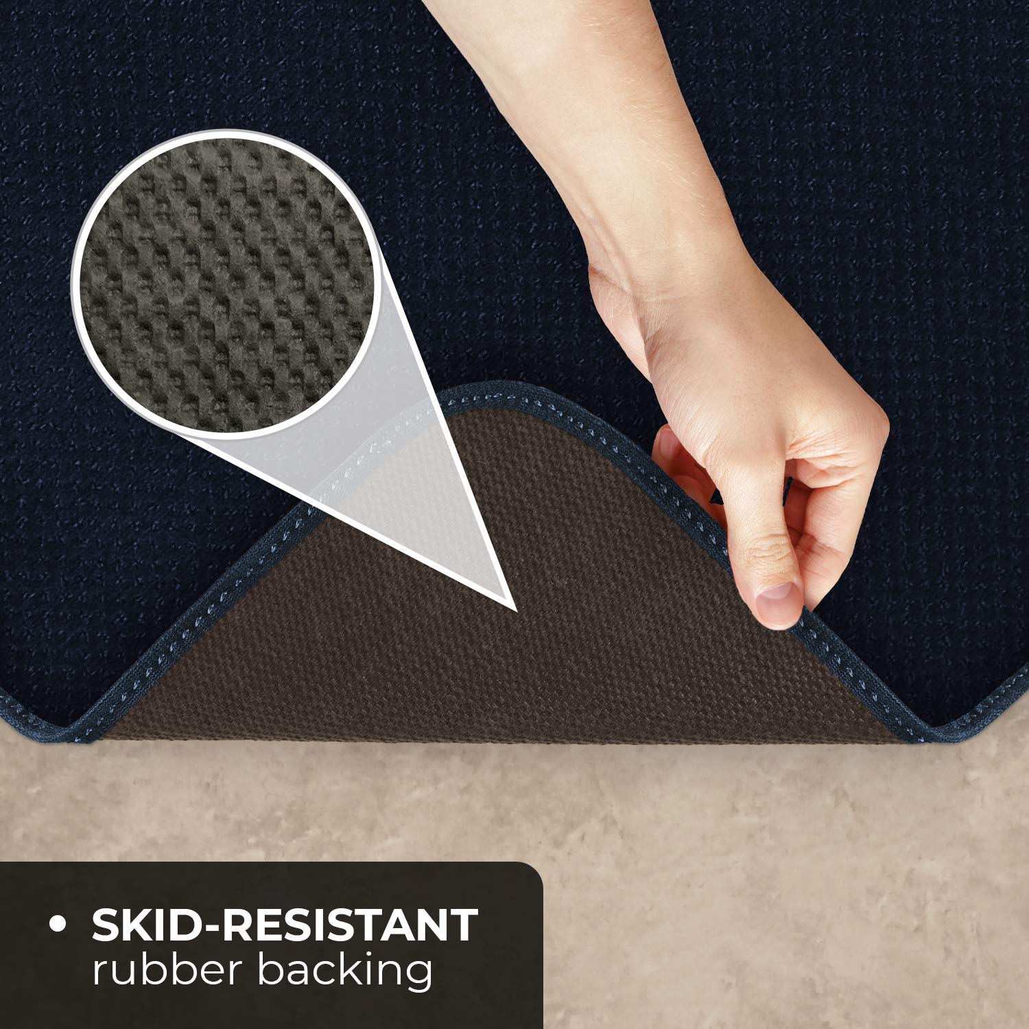 Non-Slip Carpet Runner for Hallways & Stairs - Navy Blue, 10ft x 27in - Skid-Resistant Floor Mat for Home Safety | Perfect for High Traffic Areas, Entryways & Bedrooms