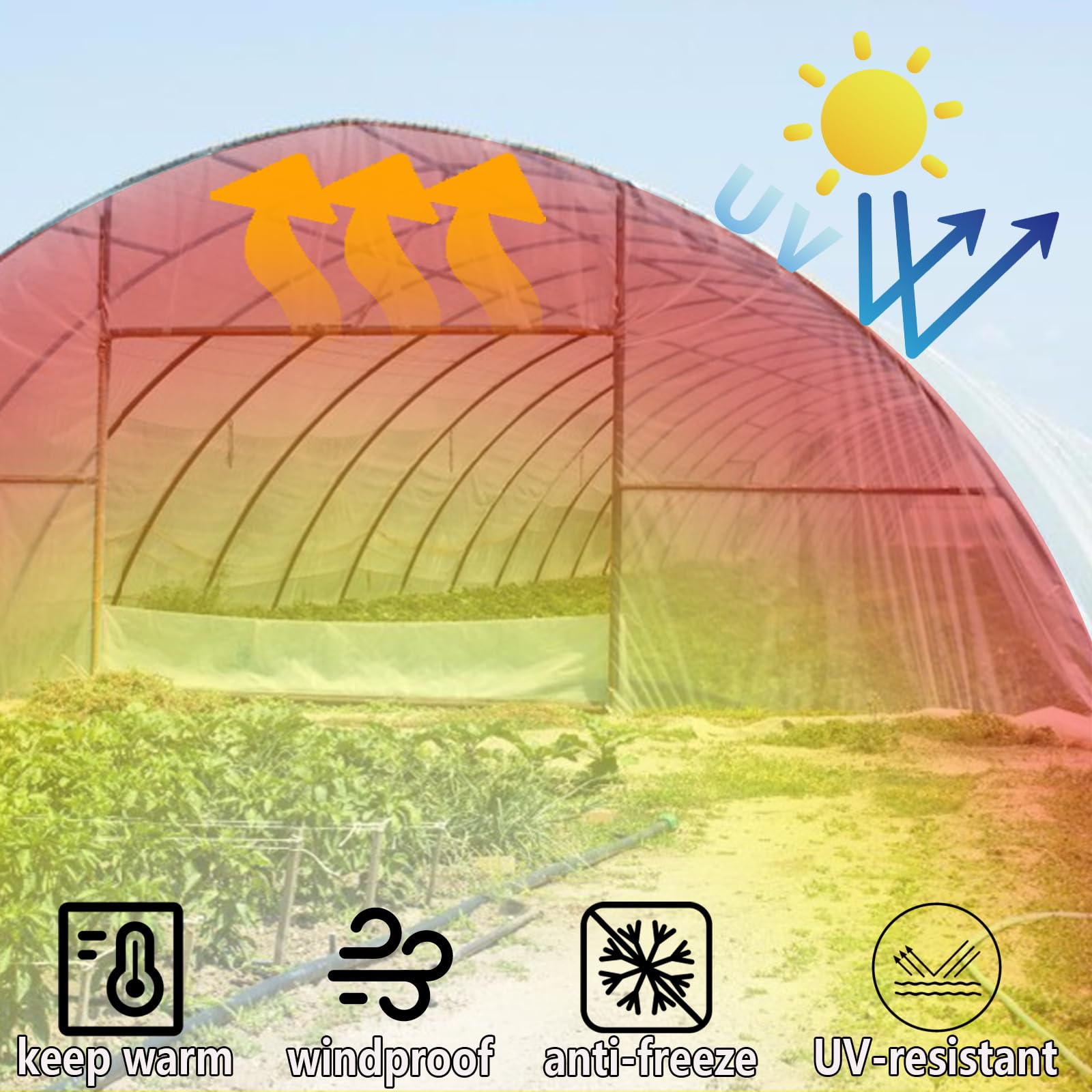 6.5x10ft Clear Heavy Duty Greenhouse Plastic Sheeting - Waterproof UV Resistant Cover for Garden Raised Beds & Plant Protection - Ideal for DIY Greenhouses, Plant Tunnels, and Outdoor Growing