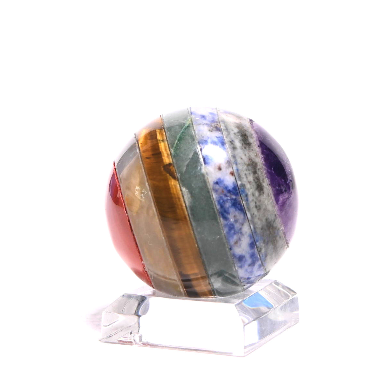 Healing Chakra Sphere - 7 Chakra Balancing Stones for Meditation, Yoga & Energy Healing | Perfect for Reiki, Spiritual Healing & Home Decor