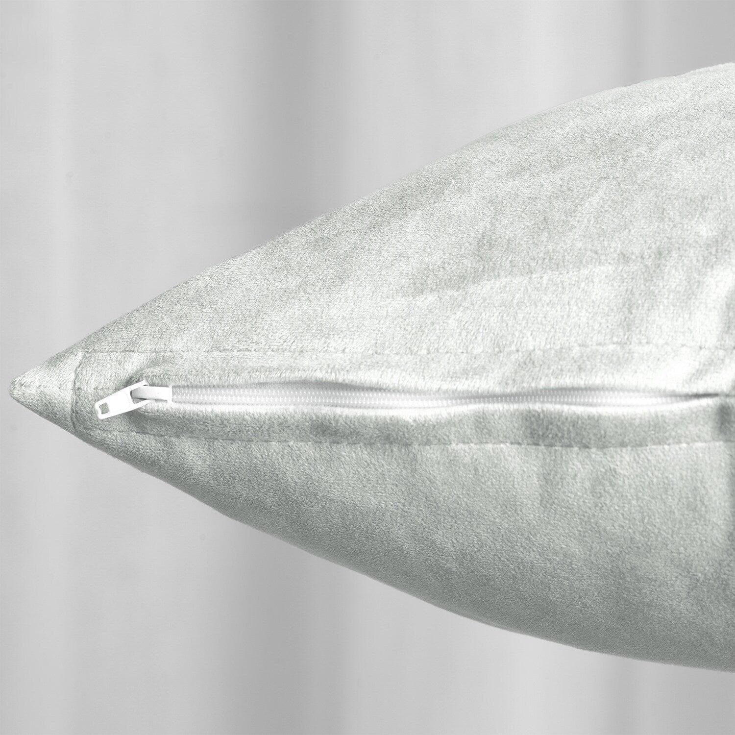 Premium Reflection Grey Signature Velvet Cushion Covers (Set of 2) - Soft Luxury Pillow Cases for Sofa, Bed & Home Decor - Perfect for Living Room, Bedroom & Cozy Spaces