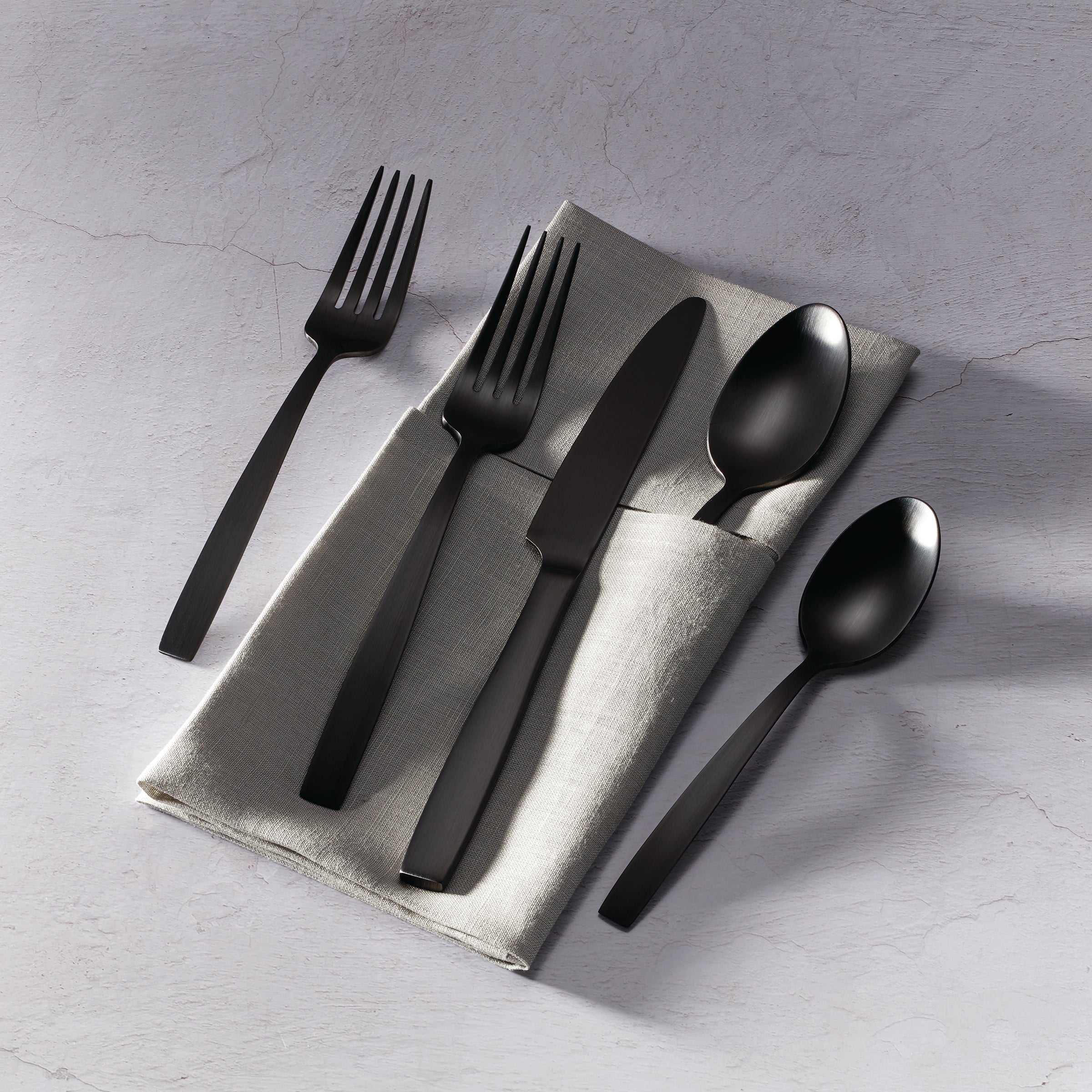 Clearview Black Satin 20-Piece Flatware Set - Premium Stainless Steel Cutlery Set for Dining, Kitchen & Entertaining - Perfect for Dinner Parties, Weddings & Everyday Use