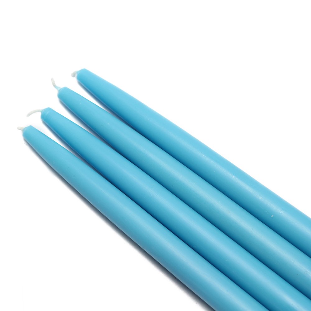 144-Piece 10-Inch Turquoise Taper Candles - Premium Long-Lasting Dripless Wax Candles for Weddings, Parties, and Home Decor (CEZ-032_12)