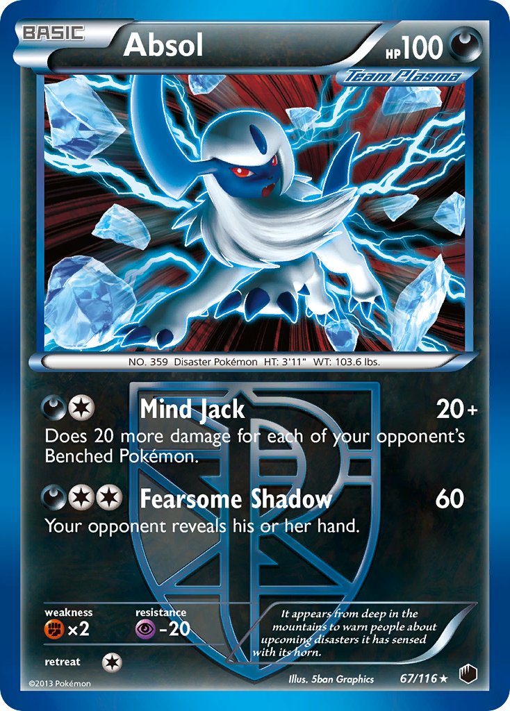 Absol (67/116) Moltres Legendary Battle Deck - Exclusive Theme Deck for Pokemon TCG Black & White: Plasma Freeze | Collectible Trading Card Game for Battles & Tournaments