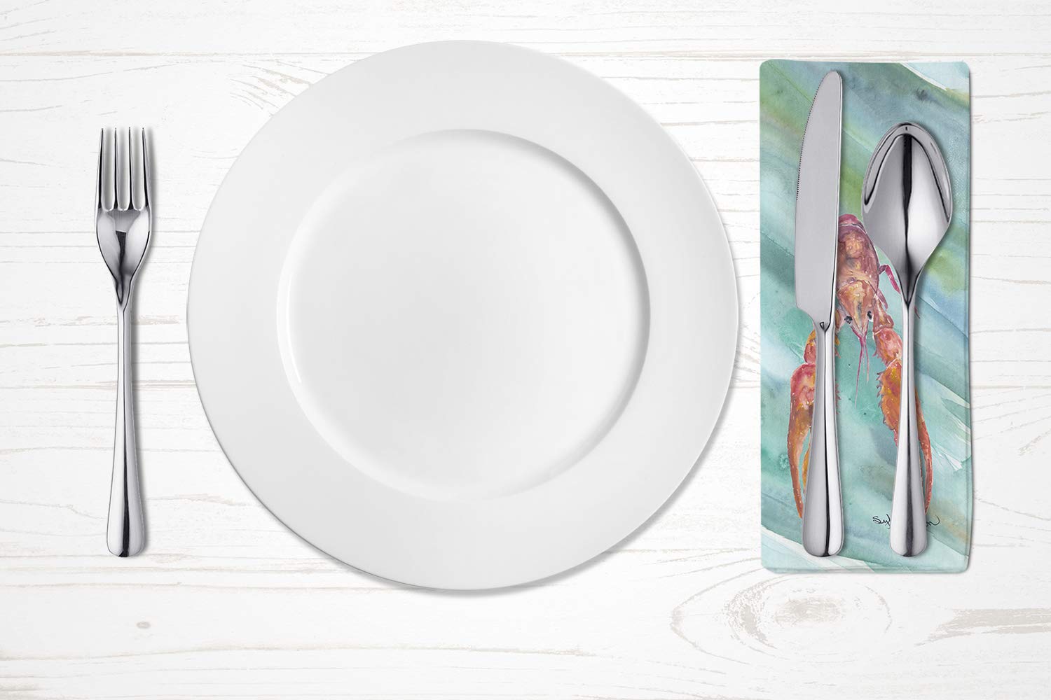 Crawfish on Blue Napkin Cloth - Soft, Washable & Durable Cotton Table Napkins for Restaurants, Weddings, Parties | Perfect for Dinner, Lunch & Hotel Use