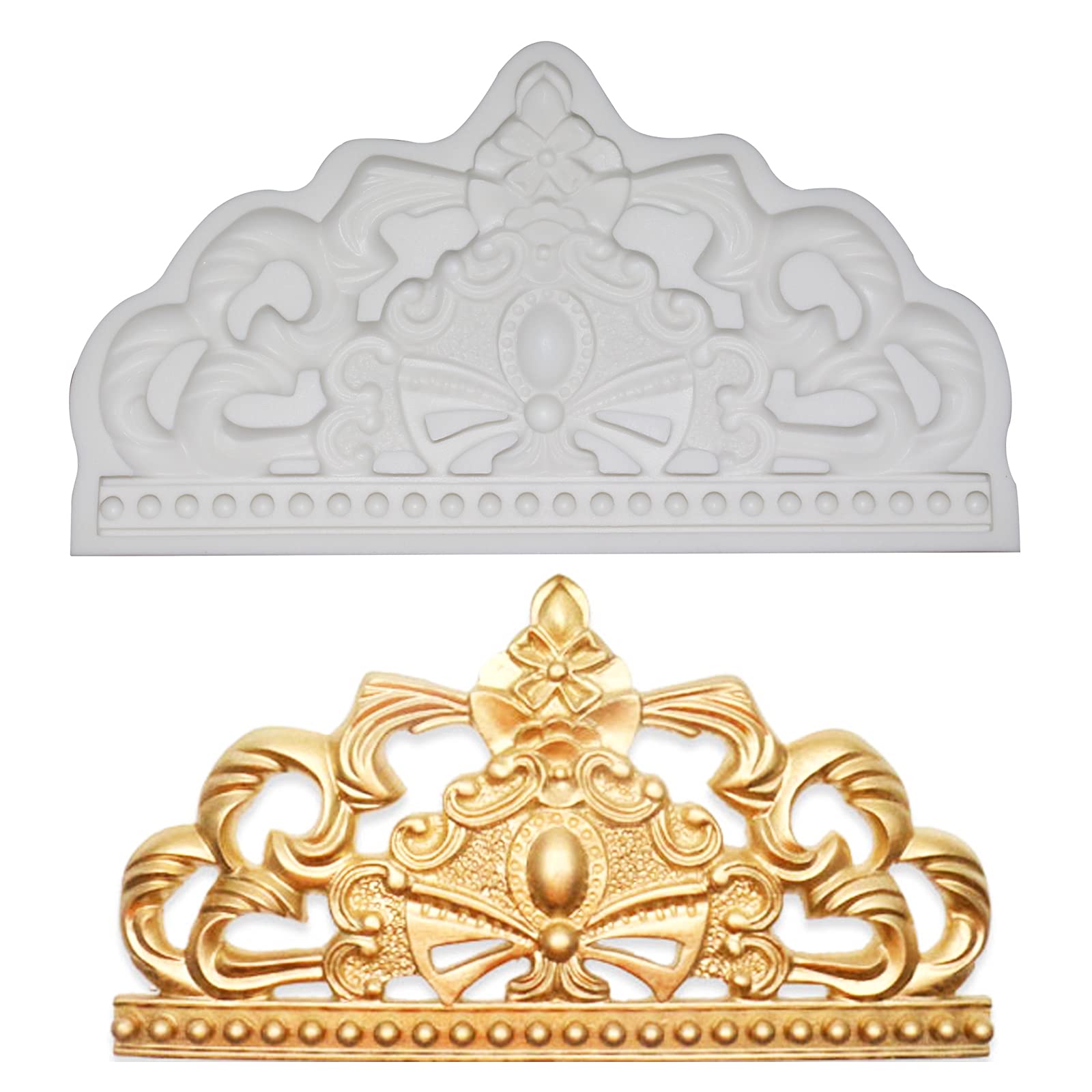 Premium Baroque Silicone Fondant Mold - Chocolate Candy Making, Cake Decorating & Resin Casting Tray for DIY Sugar Paste, Gum Paste & Craft Projects - Perfect for Wedding Cakes, Birthday Desserts & Home Baking Decorations