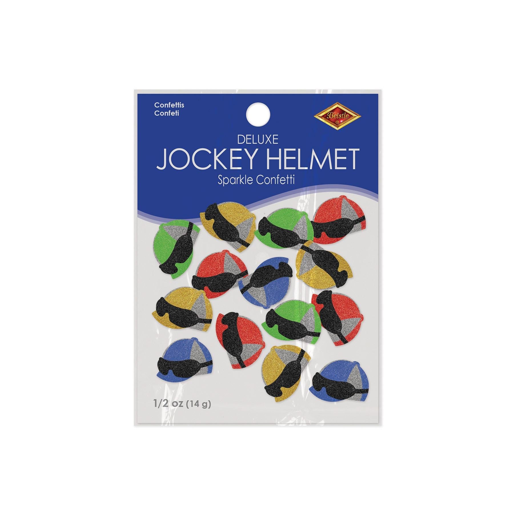 12 Pack Beistle Jockey Helmet Deluxe Sparkle Confetti (0.5 Oz/Pkg) - Perfect for Horse Racing Parties, Derby Events & Costume Accessories