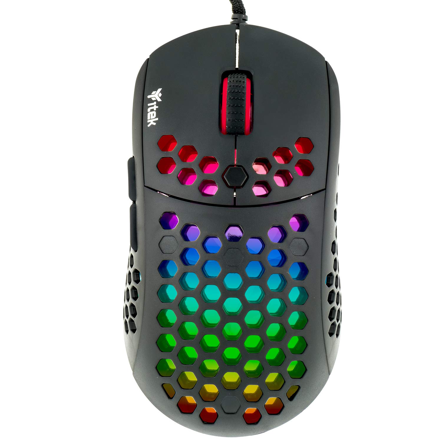 Itek G71 Gaming Mouse - 12000 DPI, RGB Lighting, P3327 Sensor, Ultra-Light Honeycomb Design - Perfect for FPS, MOBA & Esports Gaming
