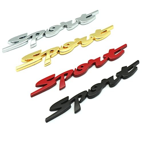 3D Metal Sport Logo Car Trunk Emblem Badge - Red & Gold Decorative Sticker for Vehicle Tailgate - Perfect for Car Enthusiasts & Customization Projects