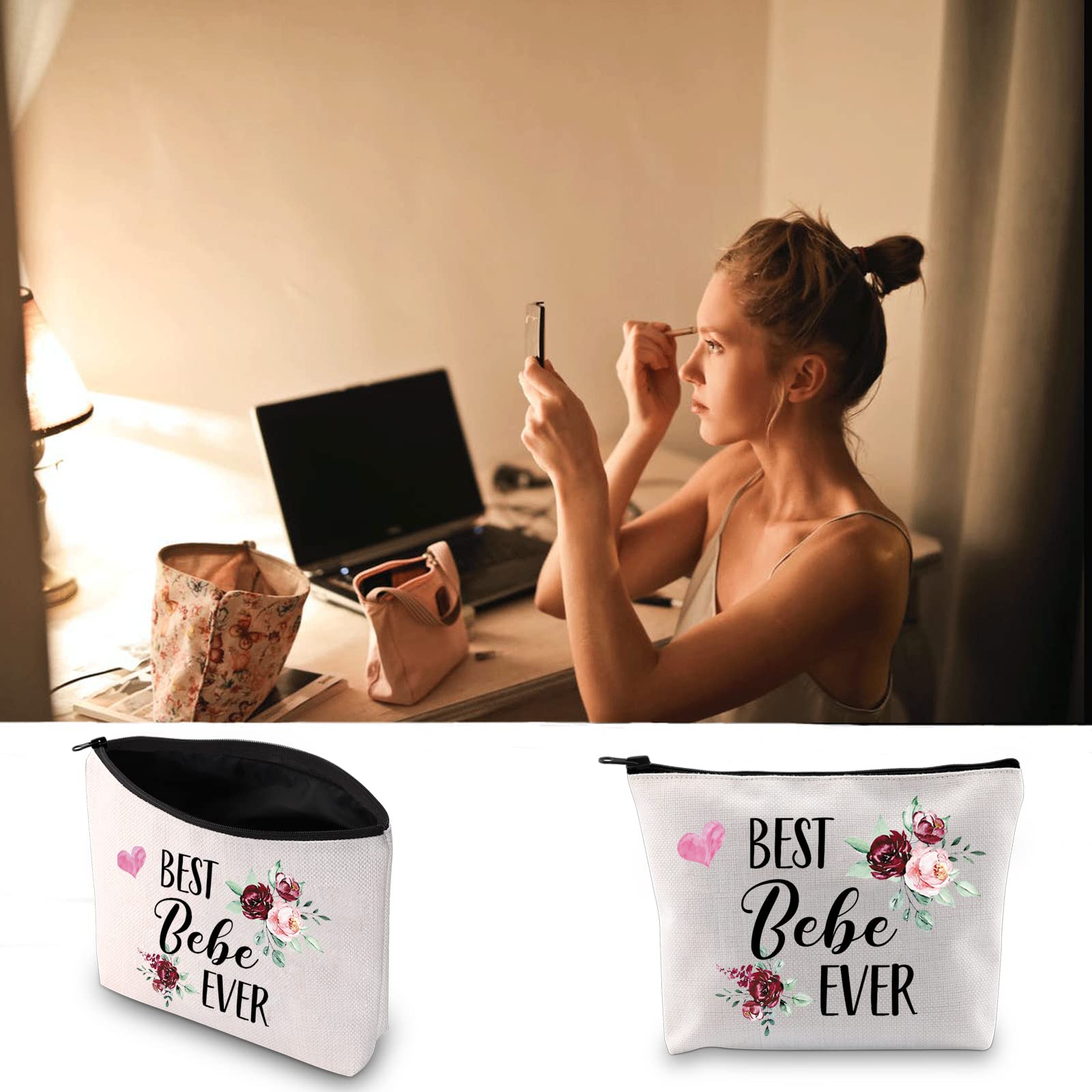 Best Bebe Ever Makeup Bag - Cute Cosmetic Pouch for Women, Perfect Mother's Day Gift for Mom, Grandma & Grandmother - Great for Travel, Bridal Shower & Everyday Use