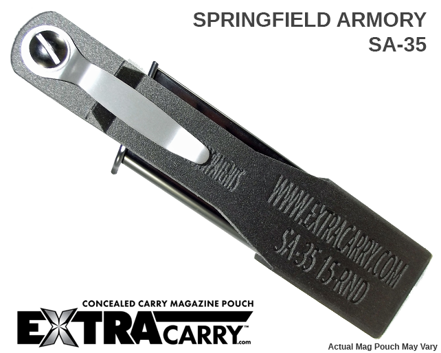 Springfield SA-35 9mm 15-Round Magazine Pouch - Tactical Gun Holster for Range Shooting & Concealed Carry