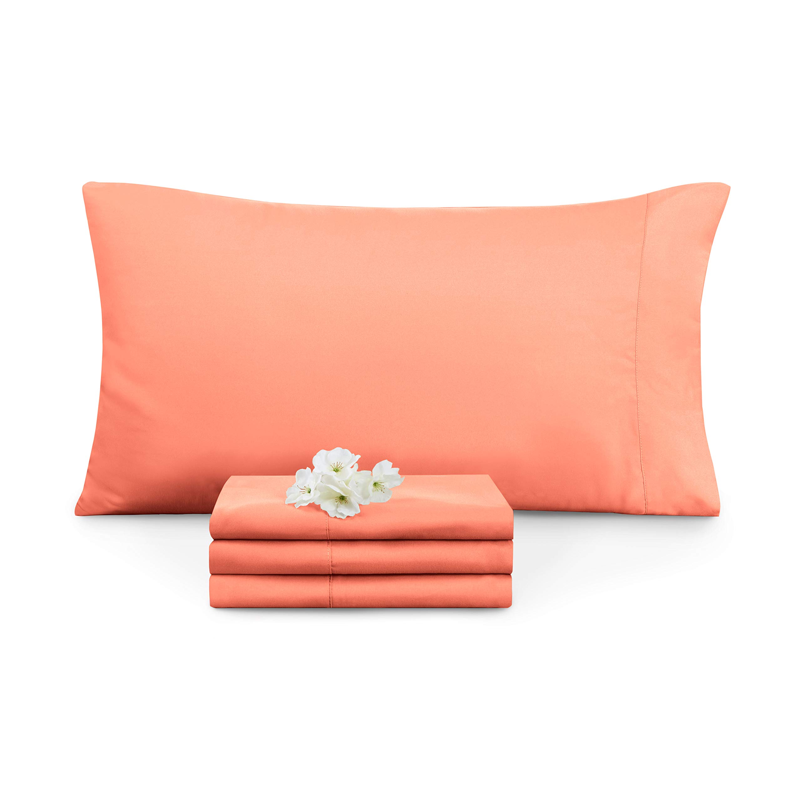 Empyrean Soft Queen Size Pillowcases Set of 4 - Standard Size Bedding Pillow Covers in Misty Rose - Perfect for Bedroom, Guest Room, and Hotel Decor