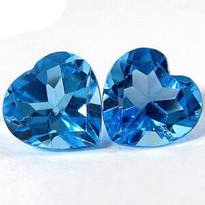 Wholesale Natural African Swiss Blue Topaz Loose Stones - 6mm to 11mm Heart Cut VVS Eye Clean for Jewelry Making, Engagement Rings & Gift Giving