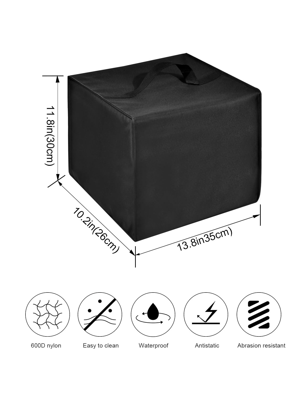 Heavy Duty Waterproof Nylon Coffee Maker Dust Cover - Compatible with Keurig K-Supreme Single Serve K-Cup Pod Coffee Machine - Black (13.8