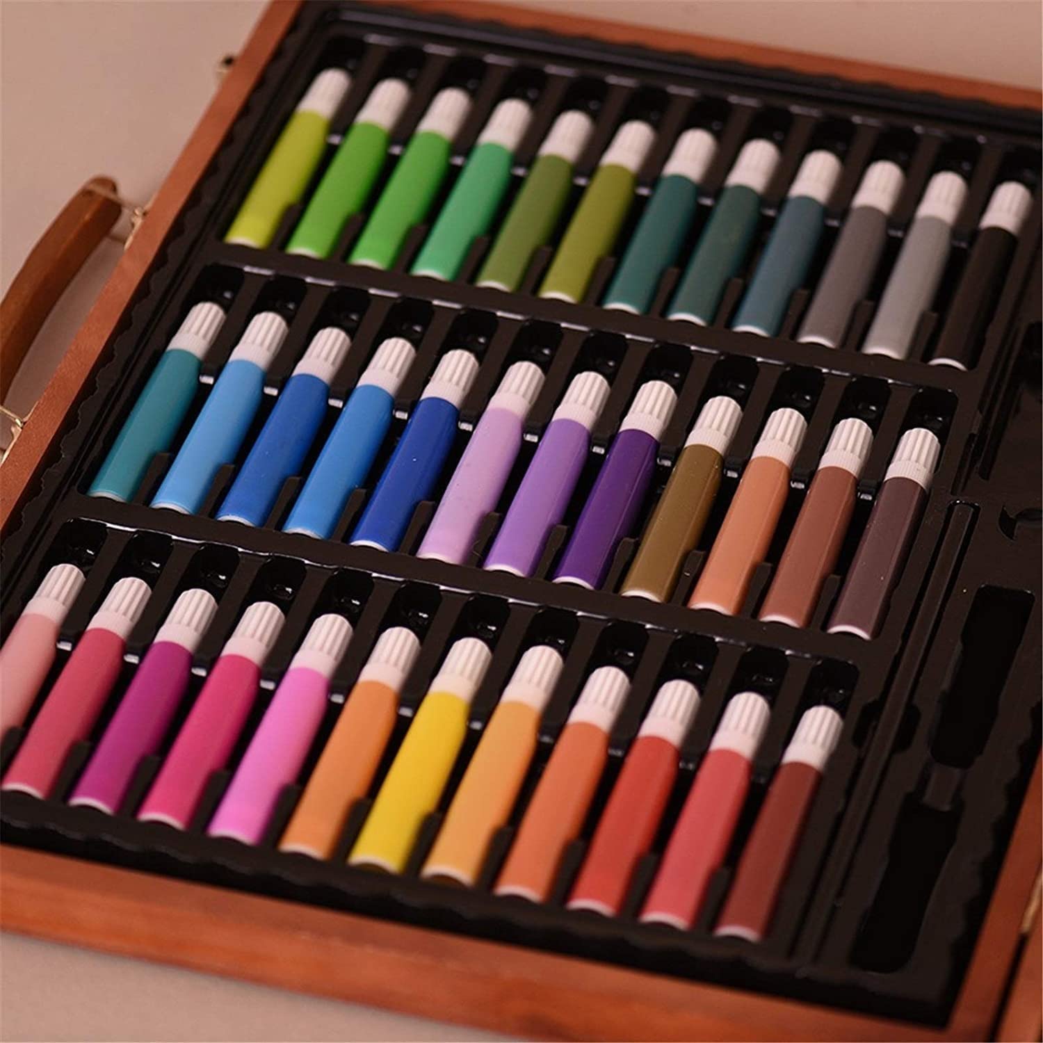 Premium 150-Piece Kids Art Set with Oil Pastels, Colored Pencils & Painting Supplies in Portable Wooden Box - Creative Drawing Kit for Boys & Girls - Perfect for School Projects, Home Crafts & Travel Activities