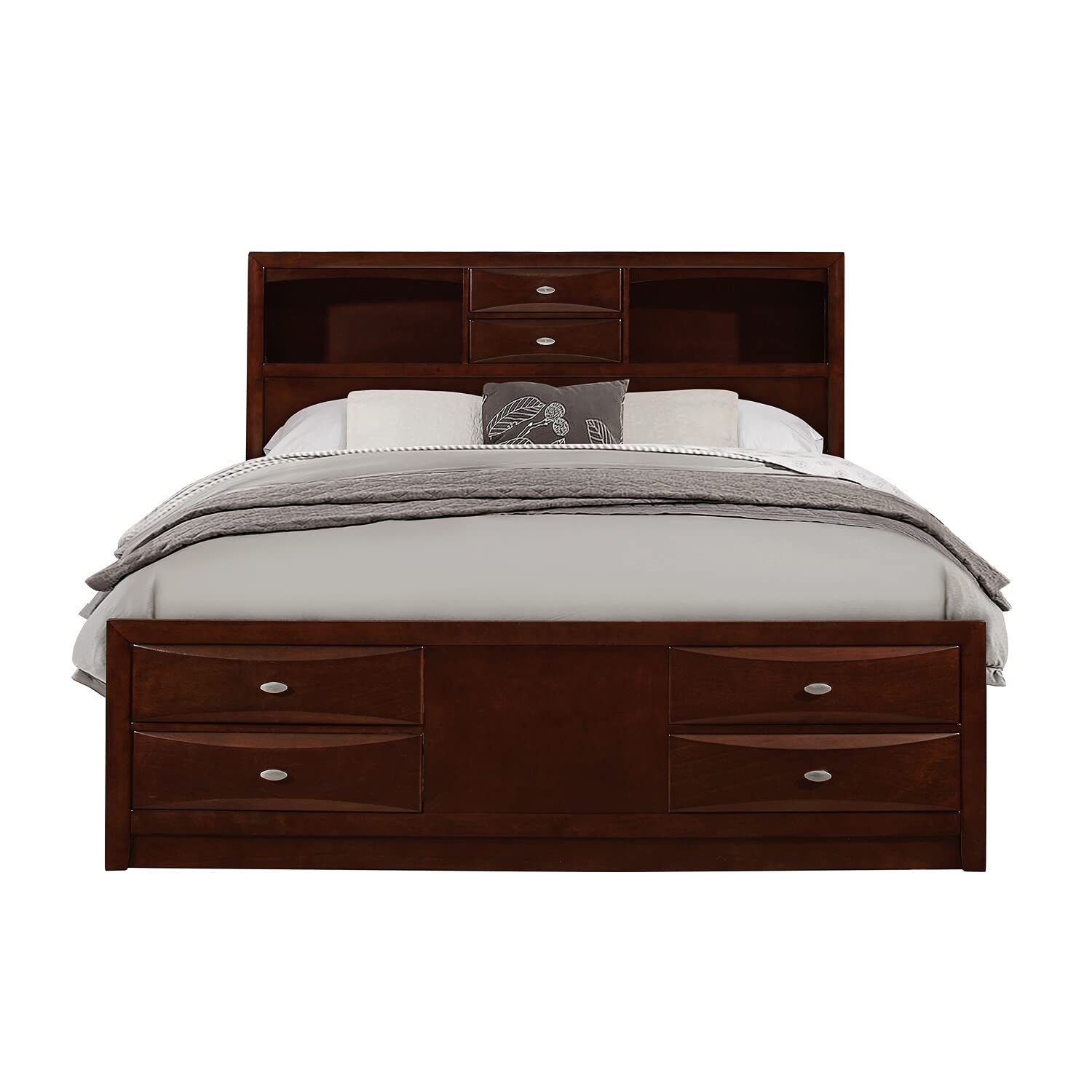 Global Furniture Merlot Queen Bed Platform - Modern Wooden Bed Frame with Sturdy Support for Bedrooms | Perfect for Master Bedrooms, Guest Rooms & Apartments