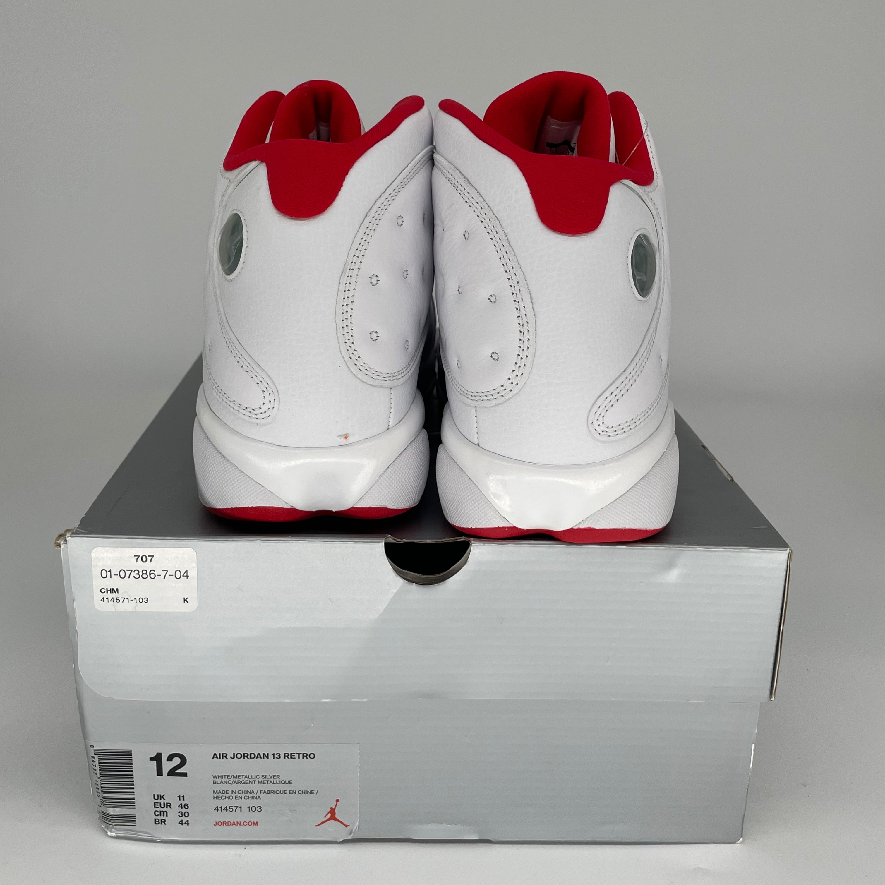 Original Air Jordan 13 Alternate 'History of Flight' Basketball Shoes - Size 12 (414571-103) White/Black for Men - Perfect for NBA Games, Streetwear & Sneaker Collectors