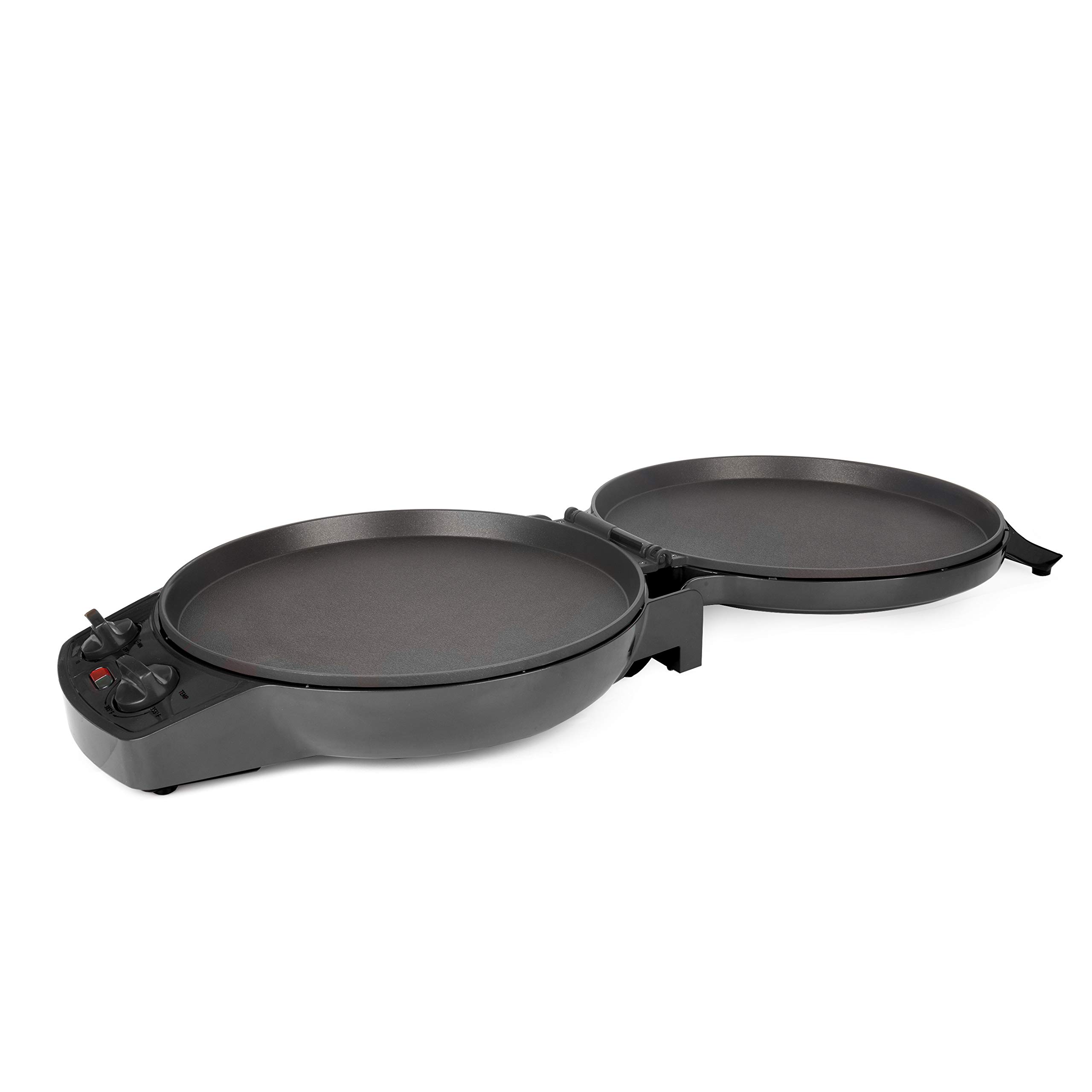 12 Inch Courant Pizza Maker & Calzone Maker with Timer & Temperature Control - 1440W Electric Pizza Oven & Indoor Grill for Home Kitchen - Perfect for Family Pizza Nights, Party Snacks & Quick Weeknight Dinners (Black)