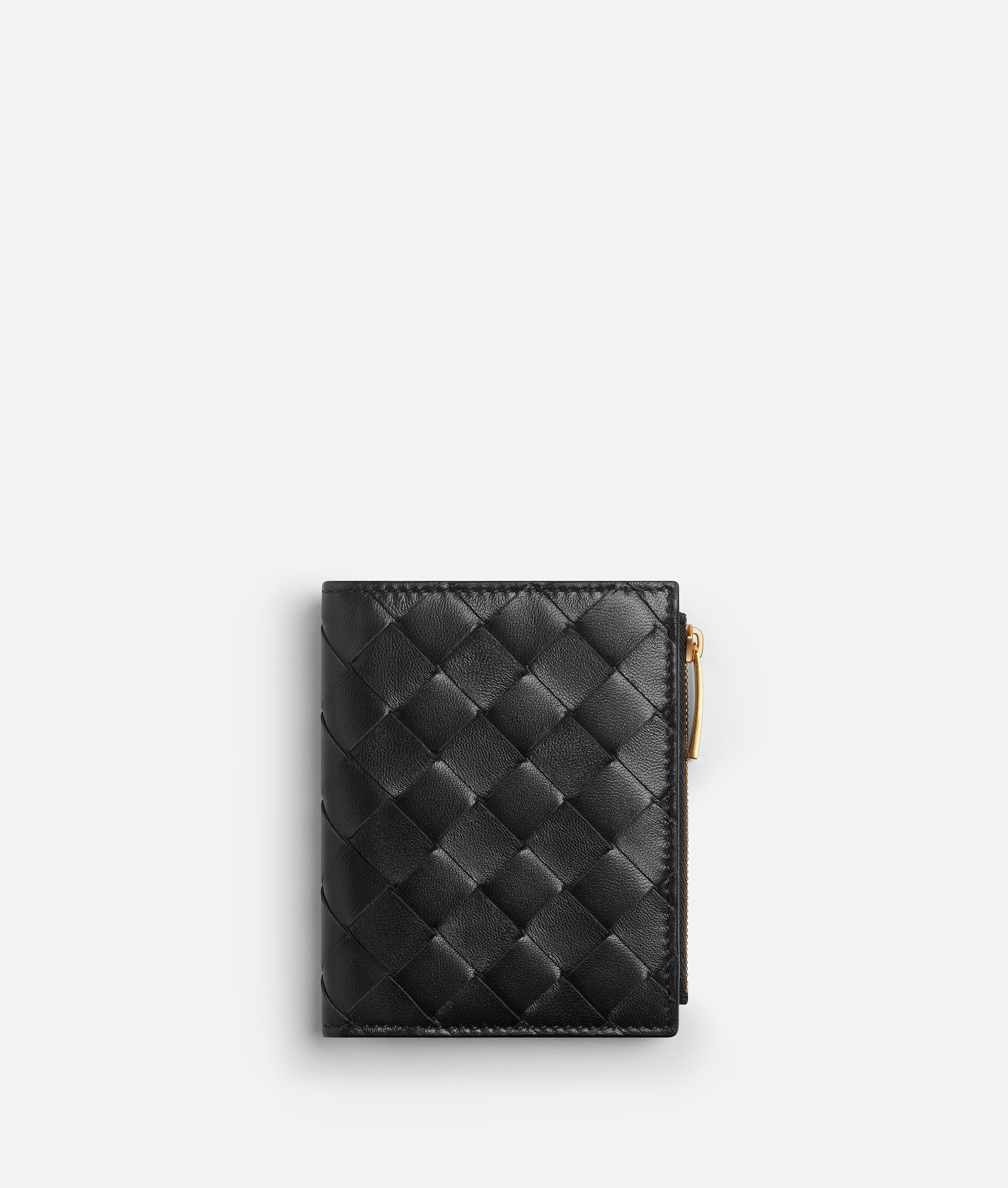 Bottega Veneta Small Intrecciato Bi-Fold Zip Wallet - Premium Leather Wallet for Men & Women - Perfect for Everyday Use, Travel & Business