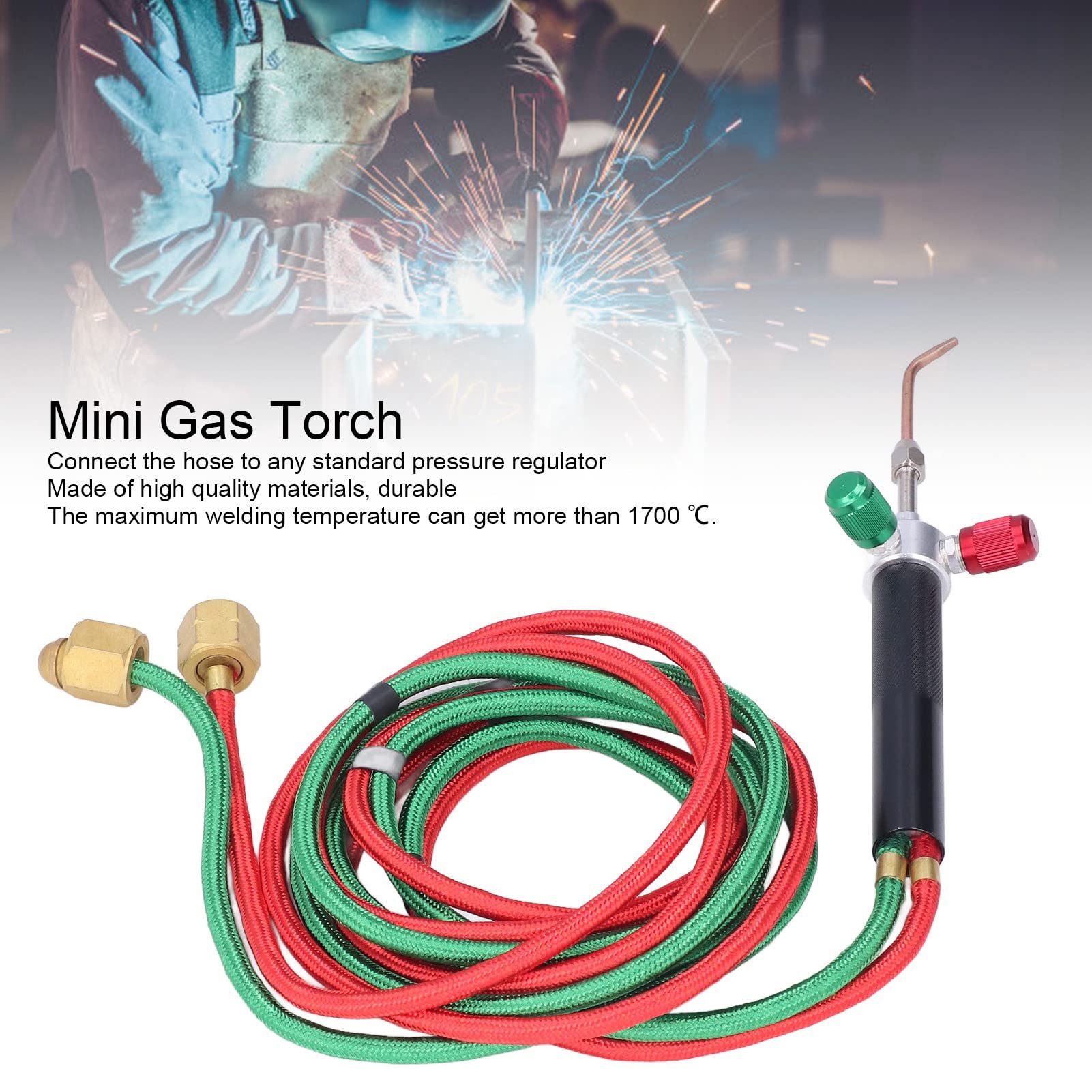 Mini Oxygen Torch Kit - Micro Oxygen Acetylene/Butane Gas Welding Torch with 5 Weld Tips for Jewelry Repair, Crafts & Electronics - Perfect for DIY Jewelry Making, Small Metal Repairs and Hobby Projects