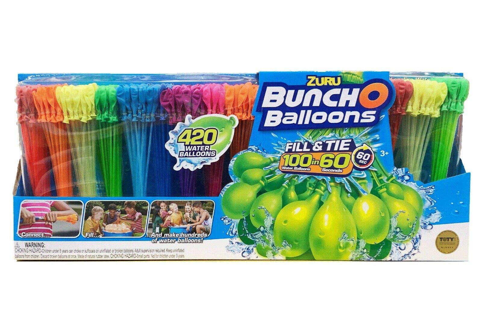 Zuru Bunch O Balloons Self-Tying Water Balloons - 420 Count (2 Pack) for Summer Parties, Outdoor Water Fights & Kids Birthday Celebrations
