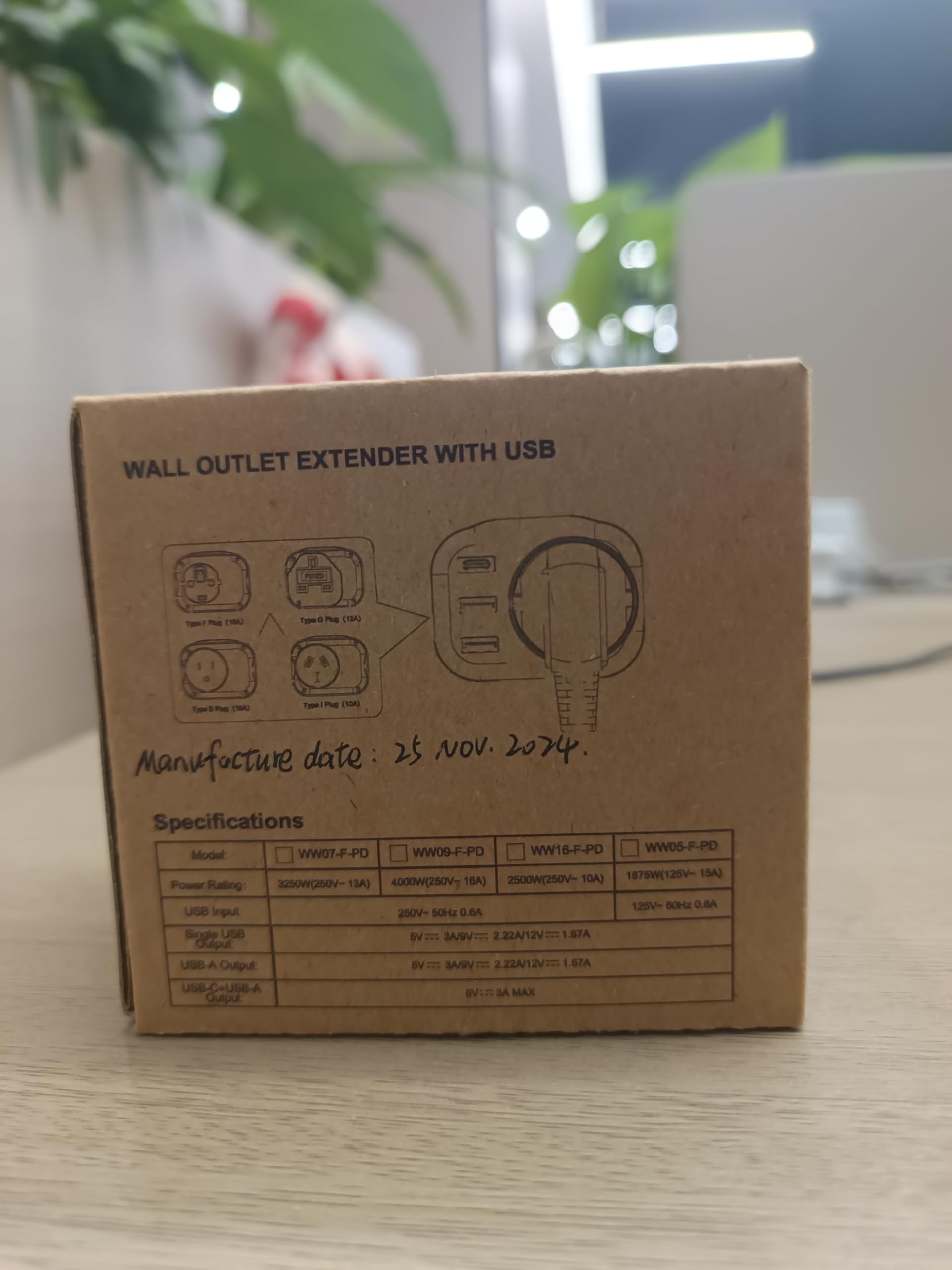 20W USB C Wall Charger with Fast Charging - Unidapt 3-Port USB Outlet (2 USB-A QC 3.0 + 1 PD USB-C) 4000W(16A) Multi USB Charger Adapter - Perfect for Home, Office & Travel (White)