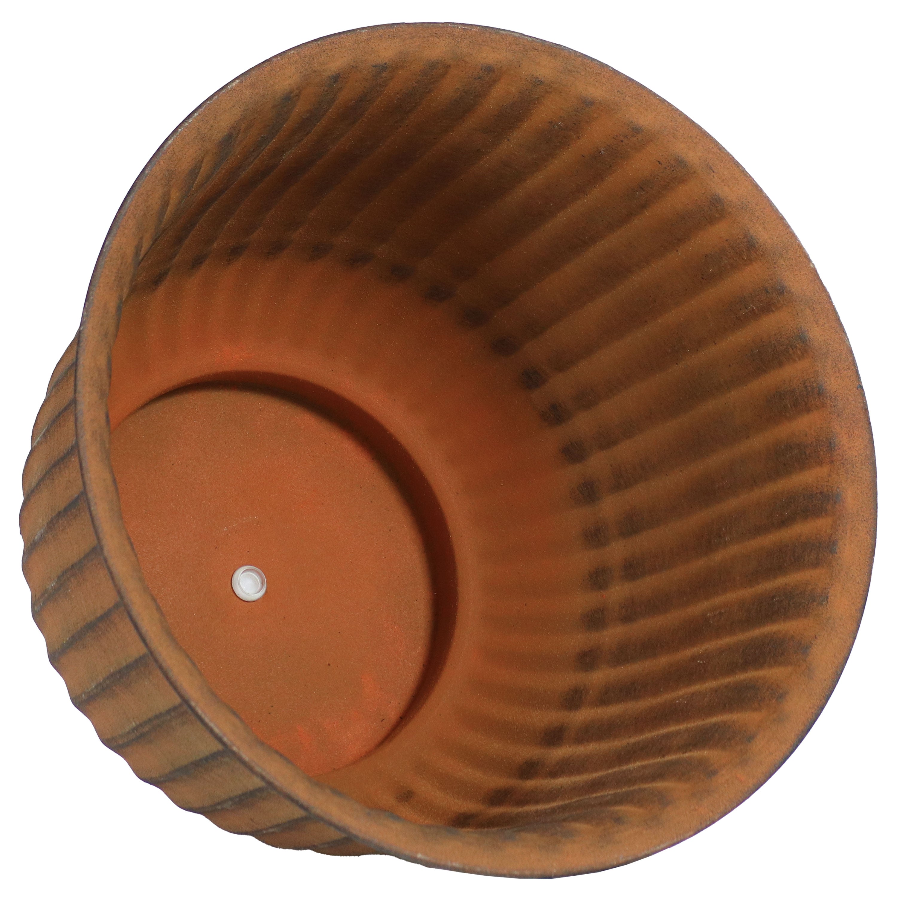 Sunnydaze Carlotta Metal Outdoor Plant Pots - 14.75 Inch Decorative Garden Planter for Patio, Balcony & Backyard - Rust-Resistant & Durable Design