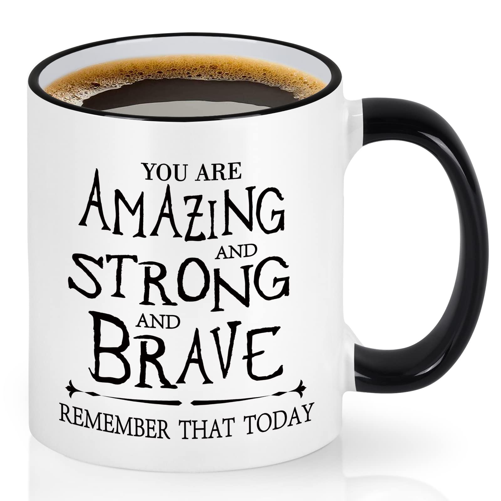 Inspirational Coffee Mug - Strong & Brave Gift for Women & Men, 11Oz - Perfect for Office & Home Use
