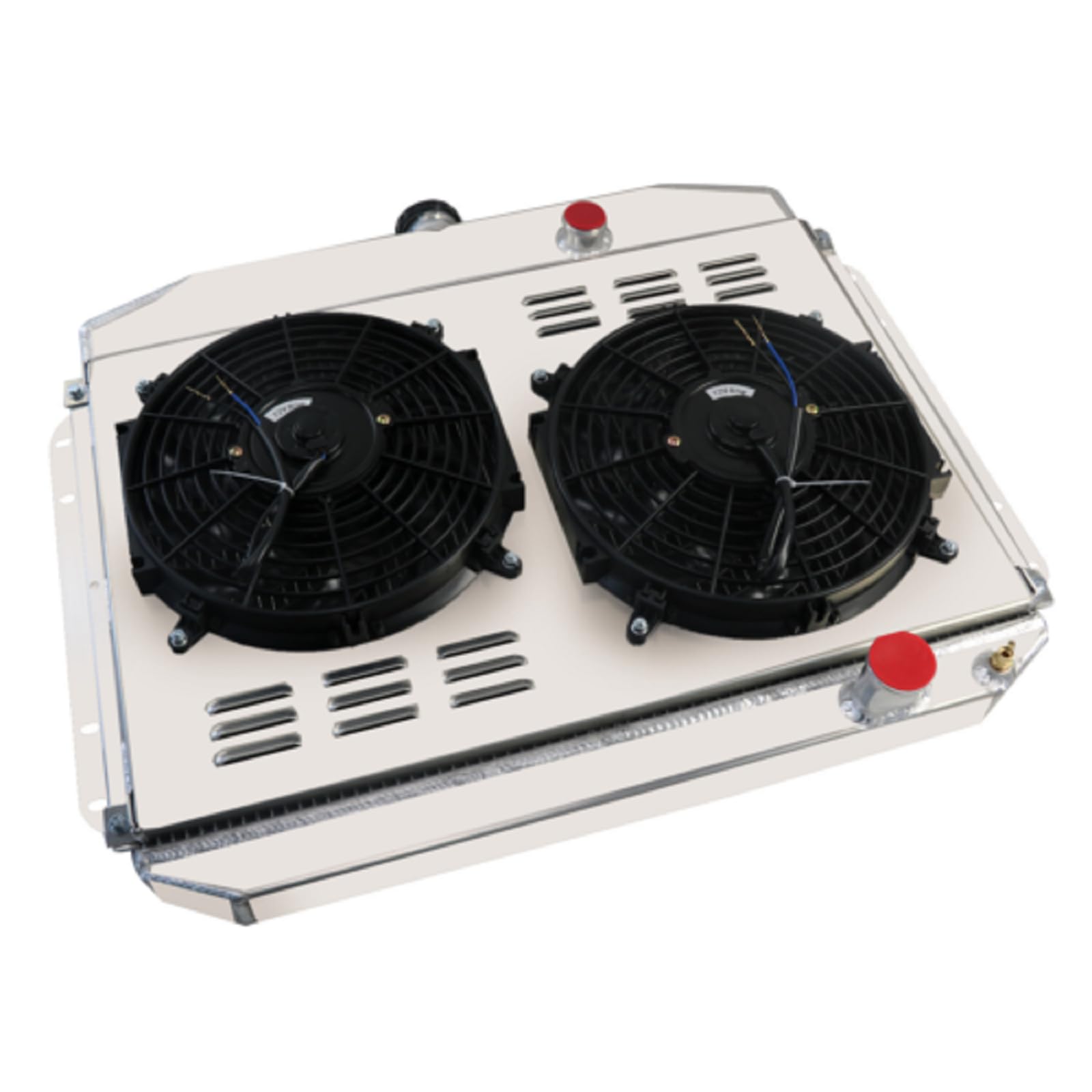 1961-1964 Ford F100 F250 F350 Pickup Truck 3 Row Aluminum Radiator with Shroud & Fan Relay - Heavy Duty Cooling System for 6 Cylinder L6 & V8 Engines - Perfect for Restoration Projects & Hot Weather Performance