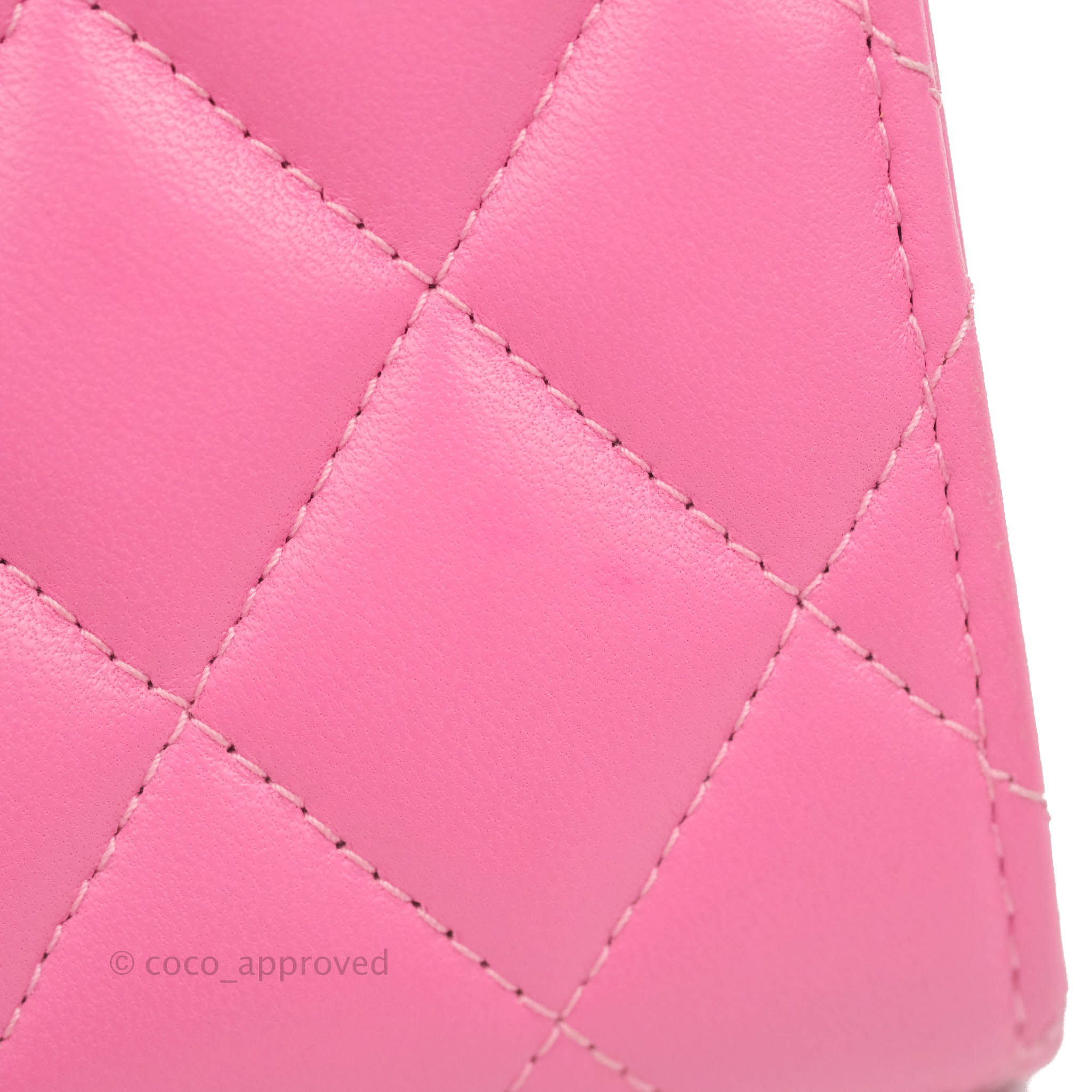 Chanel Classic Flap Wallet in Pink Lambskin Leather with Silver Hardware - Luxury Women's Wallet for Everyday Use & Special Occasions