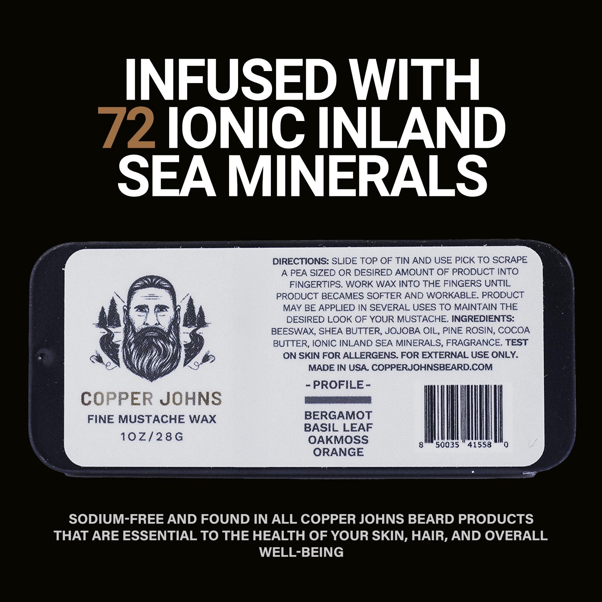 Premium Mustache Wax for Men - Strong All-Day Hold with Beeswax, Jojoba Oil & Sea Minerals | Promotes Clean & Well-Groomed Facial Hair | Ghost Falls 1oz Mustache Wax | Perfect for Daily Styling & Special Occasions