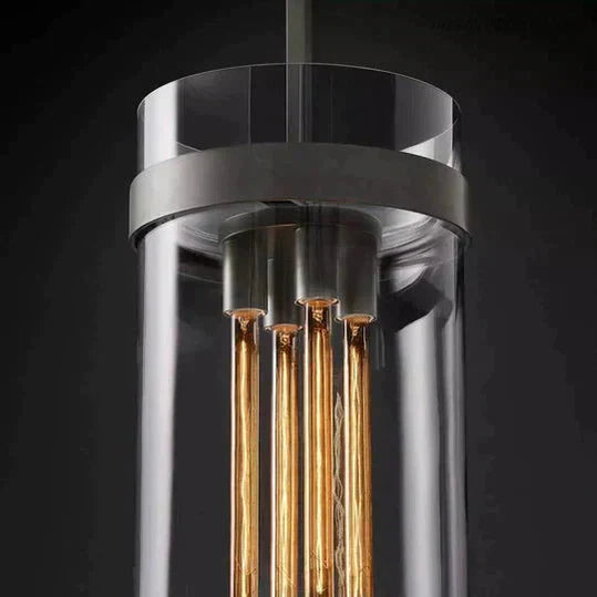 Lavelle Modern Glass Pendant Light - Sleek Hanging Chandelier for Kitchen Island, Dining Room & Bedroom Lighting - Dimmable LED Ceiling Fixture with Clear Glass Shade