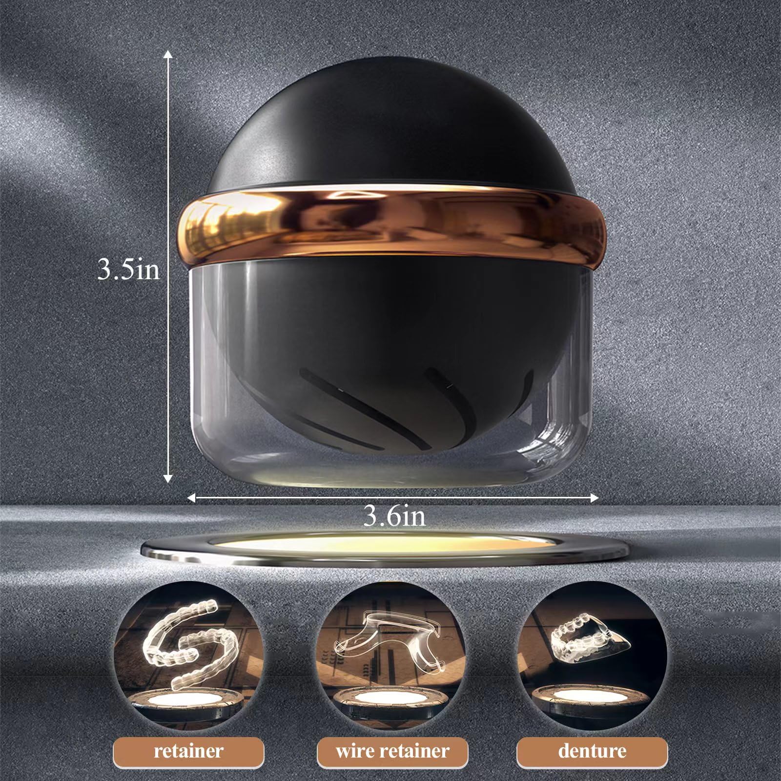 2024 Planet-Themed Denture Cleaner Case with Strainer Basket & Braces Cleaner Cup - Cute Denture Holder & Retainer Storage Soak Container for Travel & Home Use