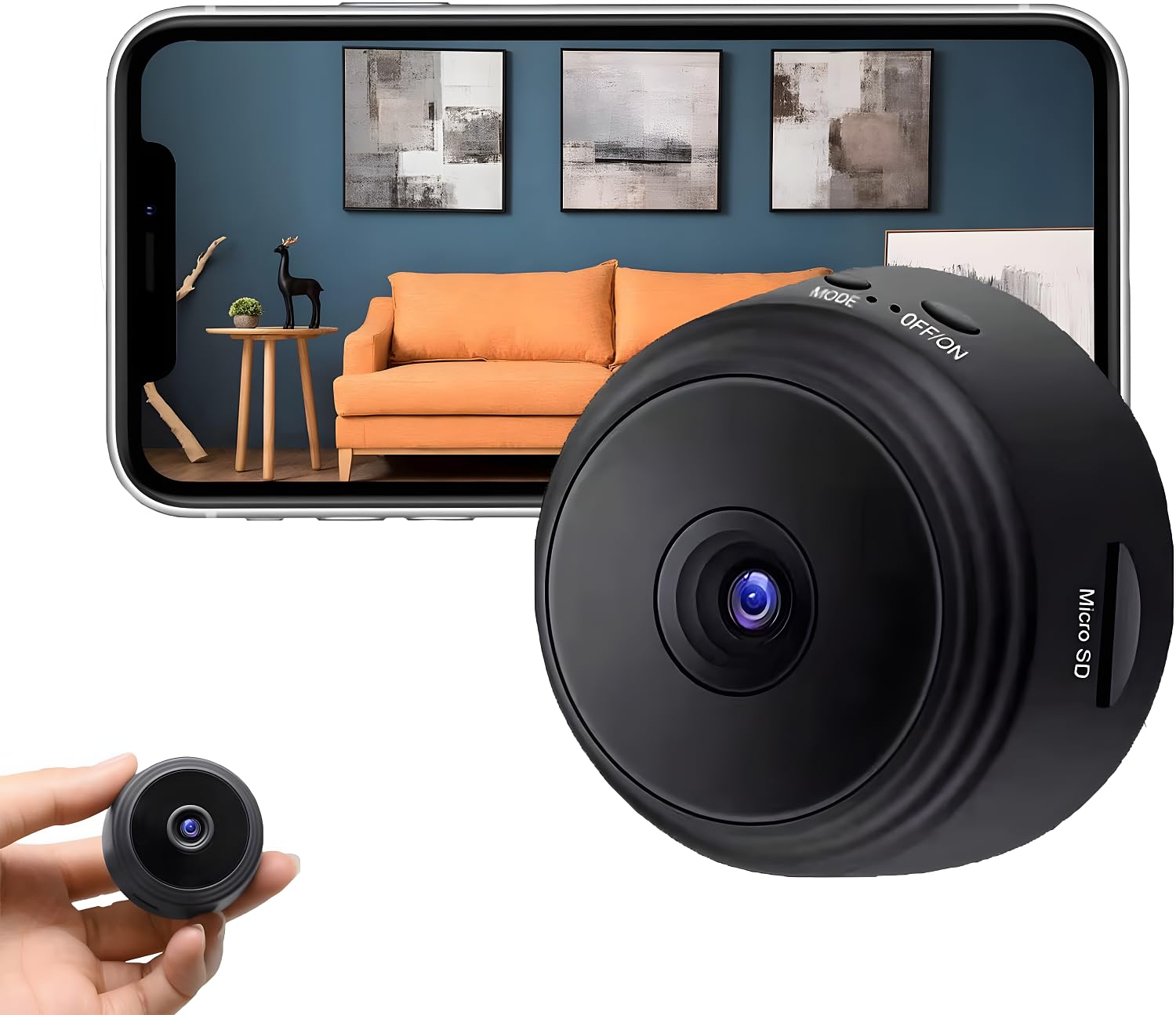 Usoway Spy Camera Hidden WiFi Mini Nanny Cam - Wireless Security Camera for Home, Office, Pets & Baby Monitoring - Indoor/Outdoor Surveillance with Motion Detection & Night Vision (A9 Model) - Perfect for Home Security, Pet Watching, and Baby Monitoring