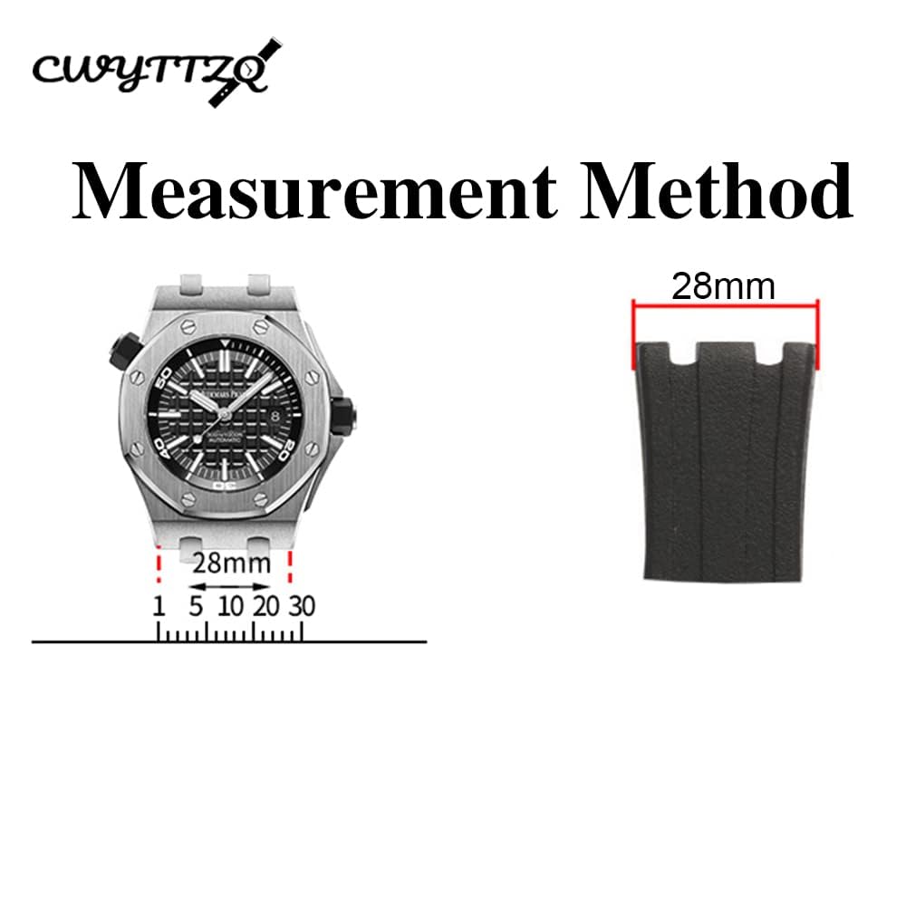 28mm Rubber Watch Band for AP Royal Oak Offshore - Durable Strap for Men's Watches 15703 15710 - Perfect for Outdoor Sports & Daily Wear