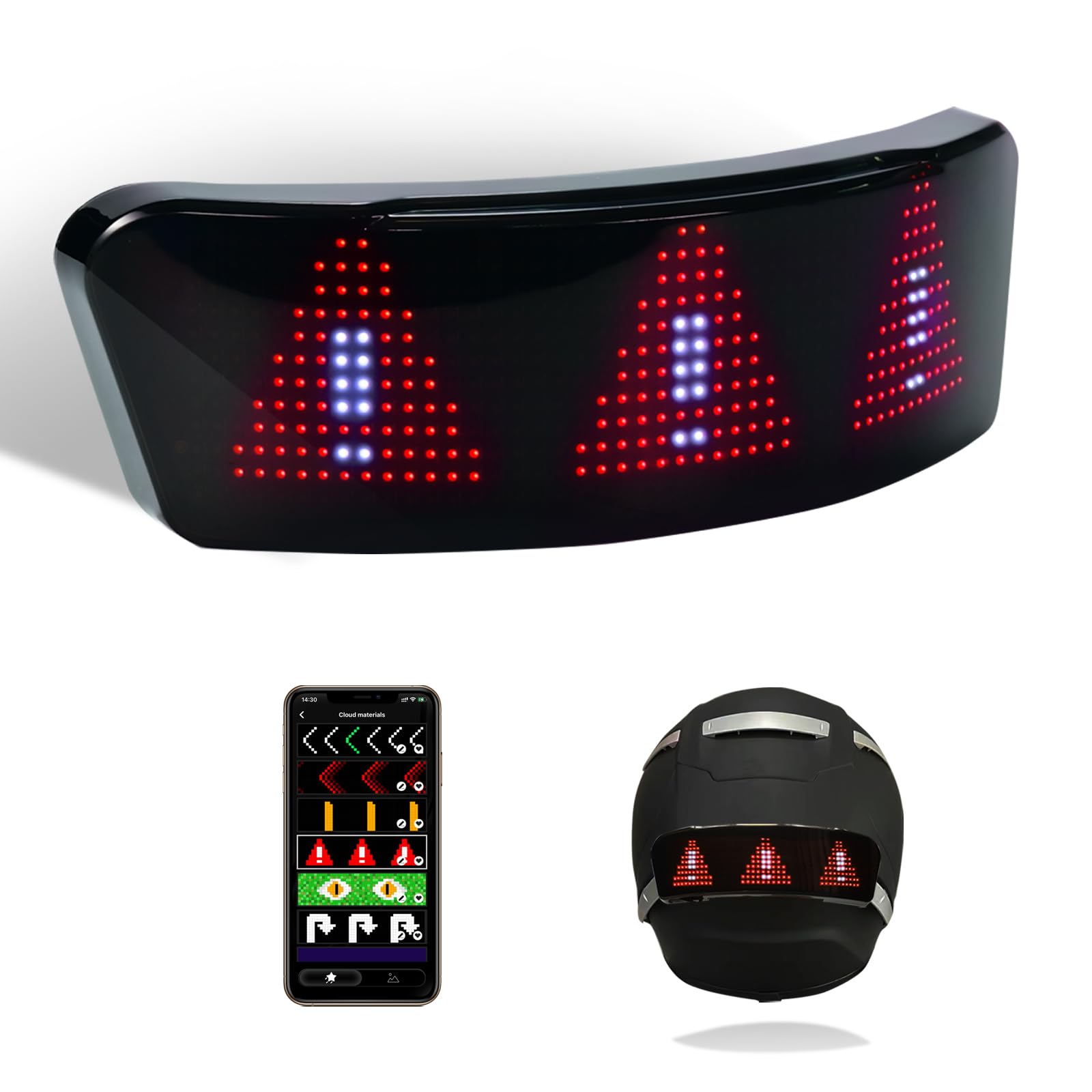 4 IN 1 Smart LED Helmet Light with Tail Light, Turn Signals, Speedometer & DIY App - Waterproof Motorcycle/Bike Helmet Accessory for Night Riding Safety (Black) - Perfect for Commuting, Night Cycling & Motorcycle Tours