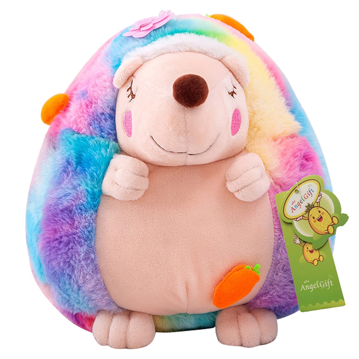 Soft Plush Rainbow Hedgehog Stuffed Animal Toy - 8