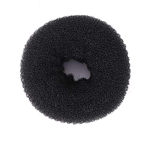 Navjai Mesh Hair Donut Bun Maker - 3 Inch Medium Black Ring Style Chignon for Short & Thin Hair - Perfect for Ballet, Work, and Everyday Hairstyles