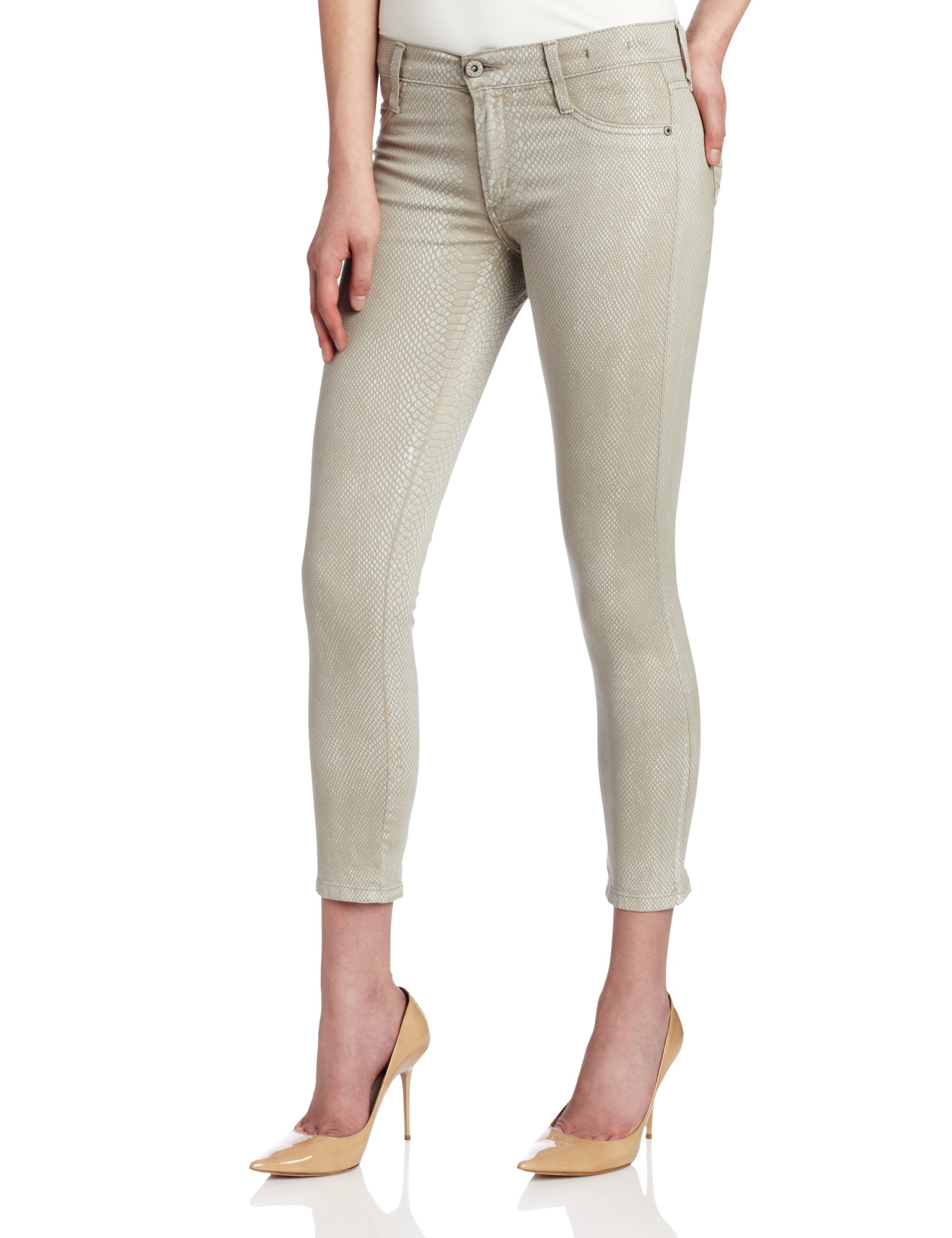 James Jeans Women's Zoe High Waist Skinny Jeans in Chamoisee Snake Print - Trendy Stretch Denim Pants for Casual Wear & Night Out