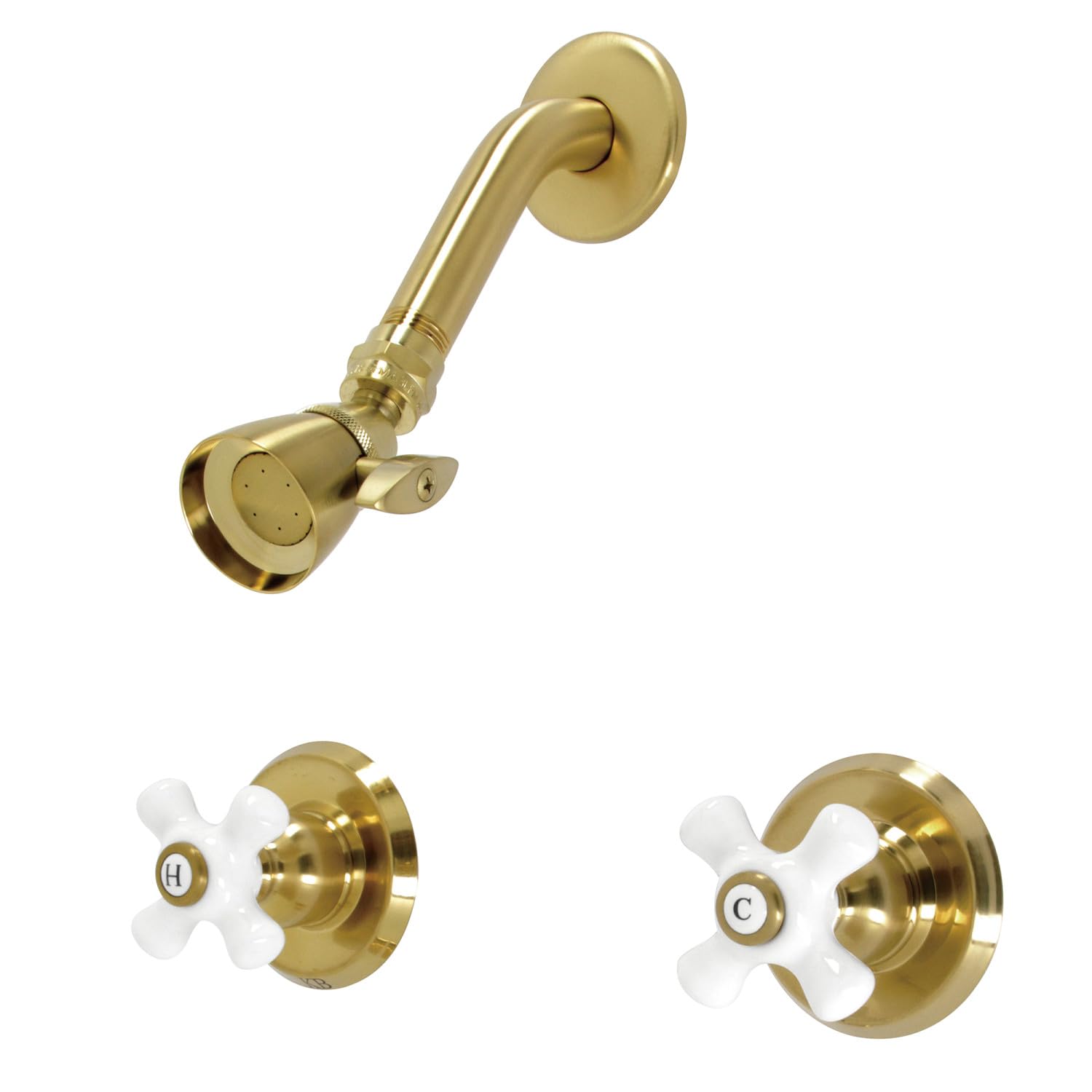 Kingston Brass KB247PXSO Victorian Tub & Shower Faucet - Brushed Brass Finish, Shower Only, Bathroom Fixture for Classic & Vintage Style Homes (Perfect for Renovations & Luxury Bathrooms)