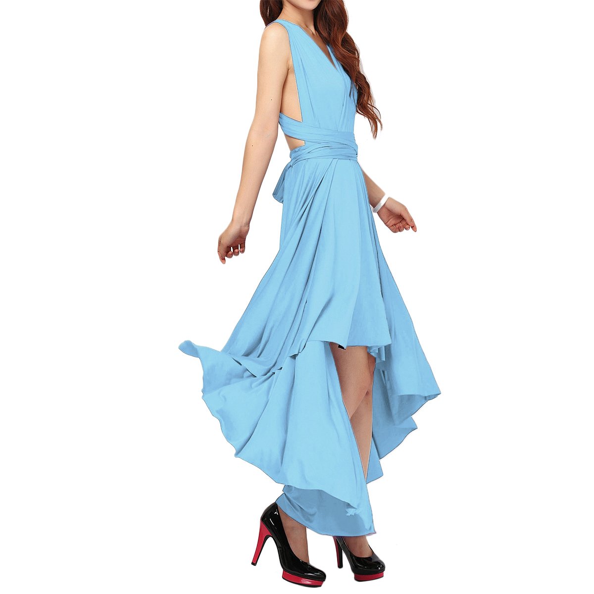 Elegant Women's Convertible Wrap Dress - High Low Cocktail, Evening Party, Prom & Wedding Bridesmaid Bandage Dress | Perfect for Formal Events, Date Nights & Special Occasions
