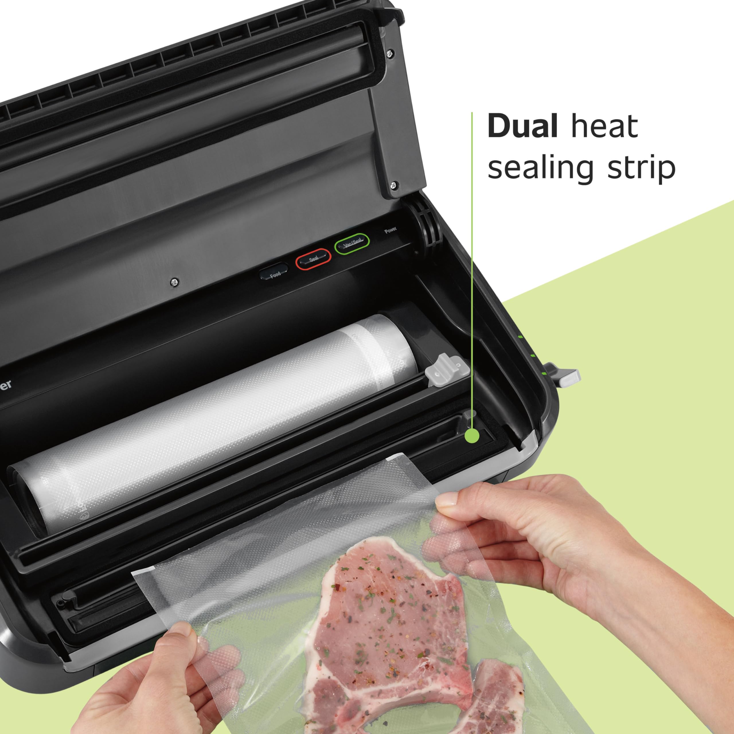 FoodSaver Vacuum Sealer Machine - Automatic Bag Detection, Sous Vide Compatible, Includes Sealer Bags & Roll, Handheld Vacuum Sealer, Black - Perfect for Meal Prep, Sous Vide Cooking & Food Storage