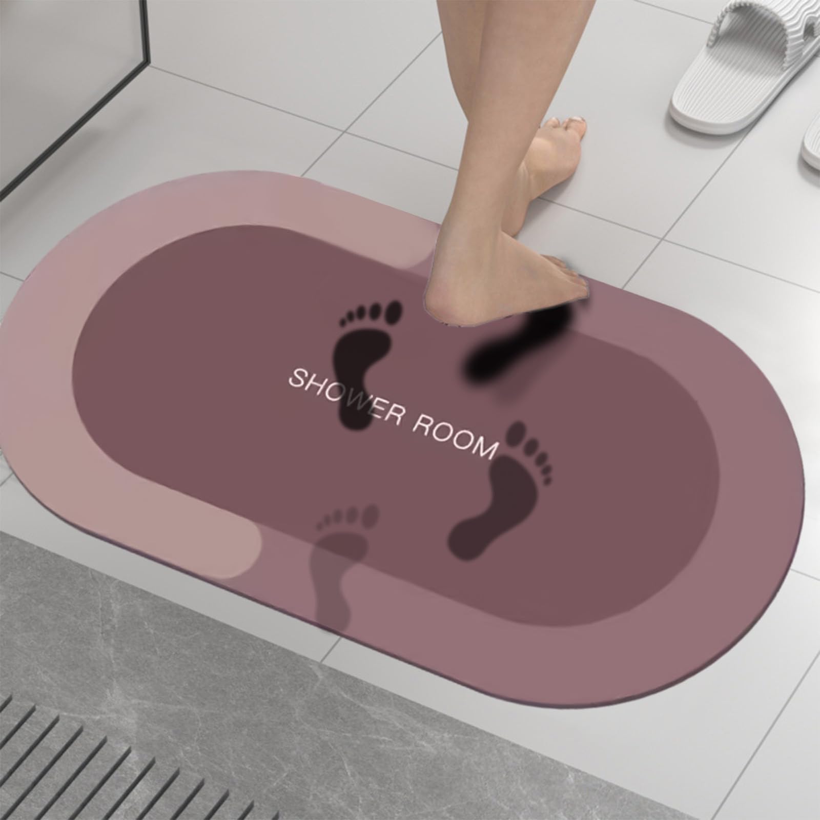 Premium Diatomaceous Earth Bath Mat - Super Absorbent Quick Dry Bathroom Rug with Non-Slip Rubber Backing, Washable Shower Floor Mat for Bath Tub & Shower Room (16x24 Inches) - Ideal for Bathroom, Spa & Wet Room Decor