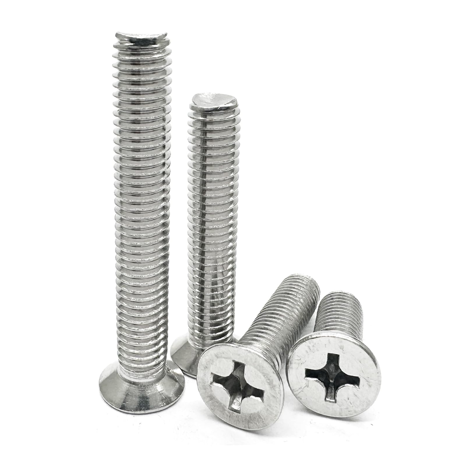 DGZ 25pcs M8-1.25 X 25mm Stainless Steel Flat Head Phillips Machine Screws Bolts - Countersunk Screws for Furniture, Electronics & DIY Projects