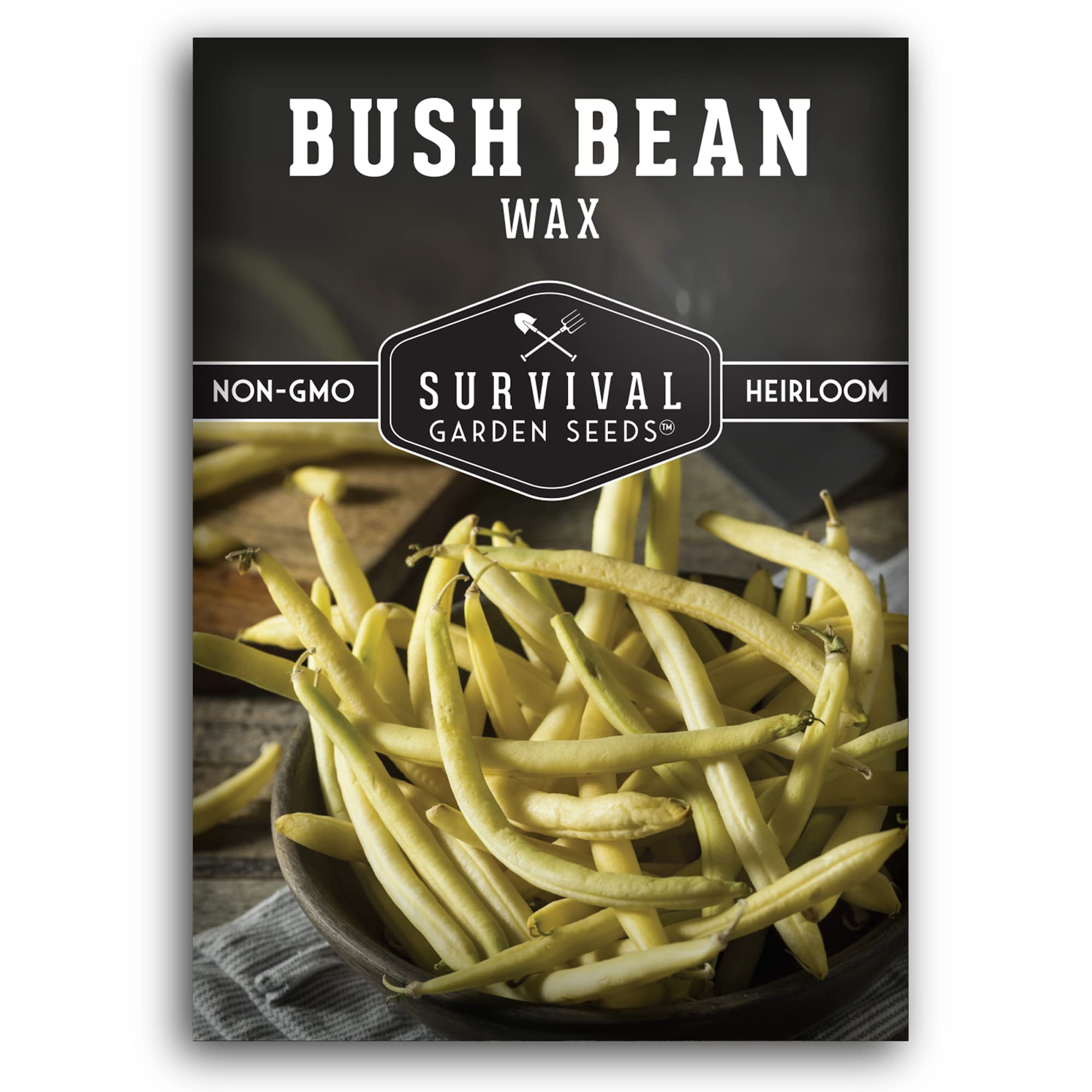 Golden Wax Bush Bean Seeds for Planting - Non-GMO Heirloom Yellow Bean Seeds with Planting Instructions - Survival Garden Seeds for Home Vegetable Gardens - Grow Fresh Beans for Salads, Soups, and Healthy Snacks