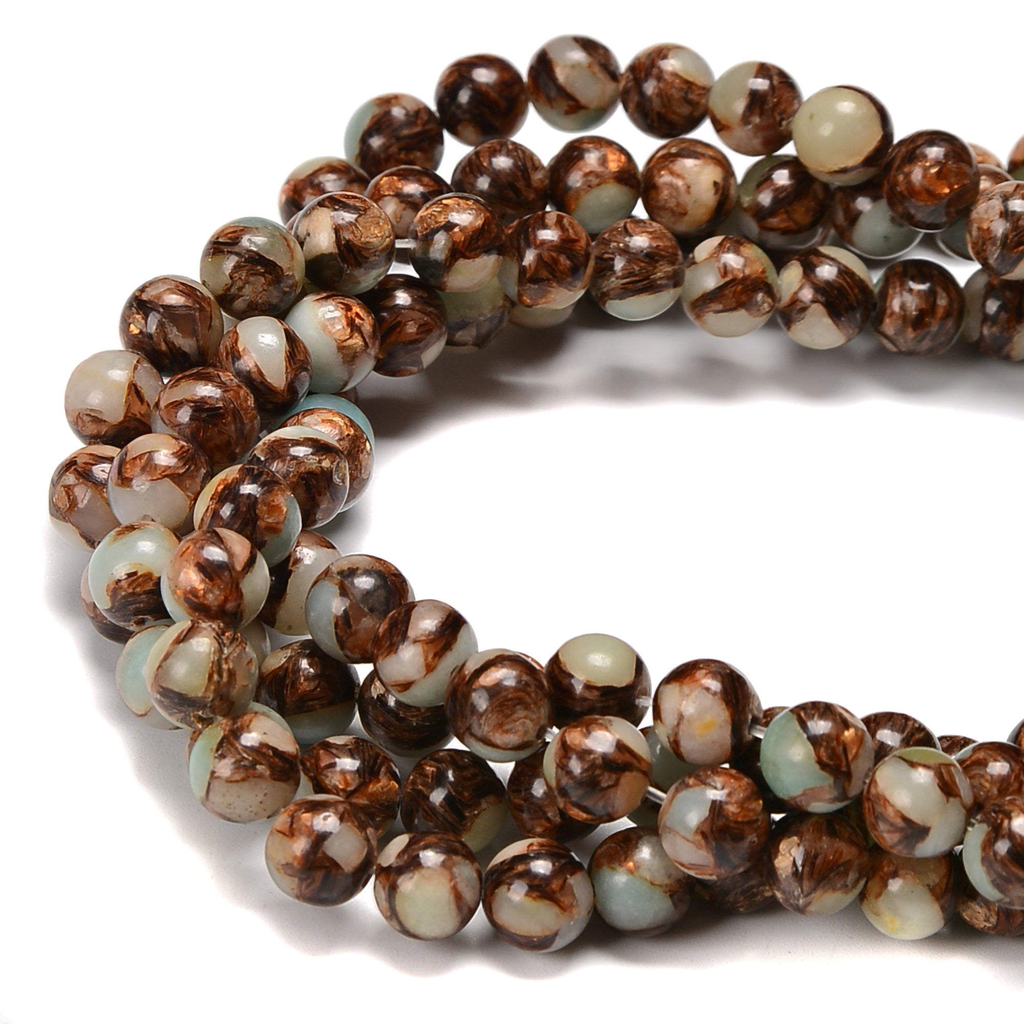 6mm 8mm 10mm Bronzite Amazonite Smooth Round Beads - 15.5'' Strand for Jewelry Making, Bracelets & Necklaces | Healing Crystal Gemstone DIY Craft Supplies