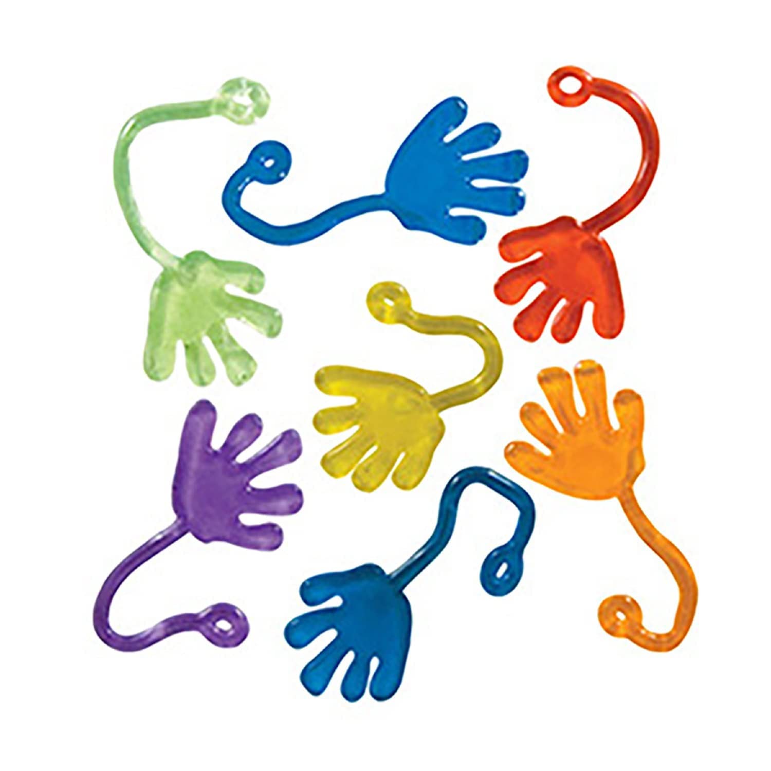 Sticky Hands for Kids - 100 Pcs Mini Slappy Hands Stretchy Sensory Toys - Bulk Party Favors & Classroom Rewards - 1.5 Inch Sticky Hand Toys for Birthday Parties, Carnival Prizes & Stress Relief