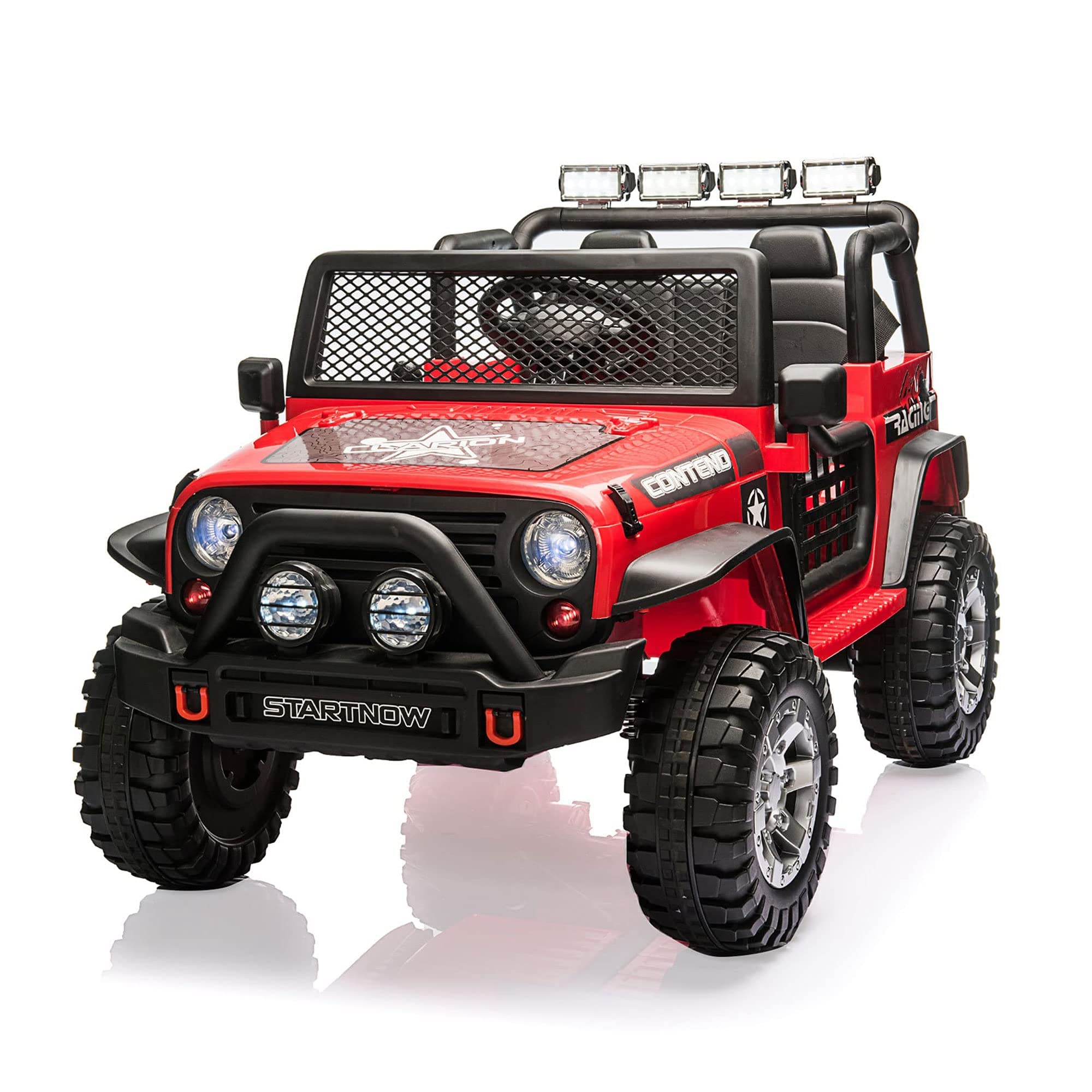 COLOR TREE 12V Kids Electric Ride On Truck - 2 Seater Off-Road Vehicle with Parent Remote Control, Bluetooth Music, LED Lights & Spring Suspension | Battery Powered Toy Car for Boys & Girls | Perfect for Backyard Play, Birthday Gifts & Outdoor Adventures