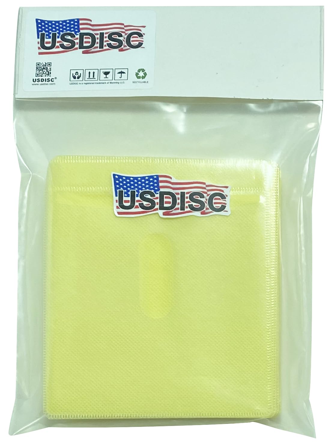 Double-Sided Yellow Plastic Sleeves - 2 Disc, Pack of 5000 for CD/DVD Storage