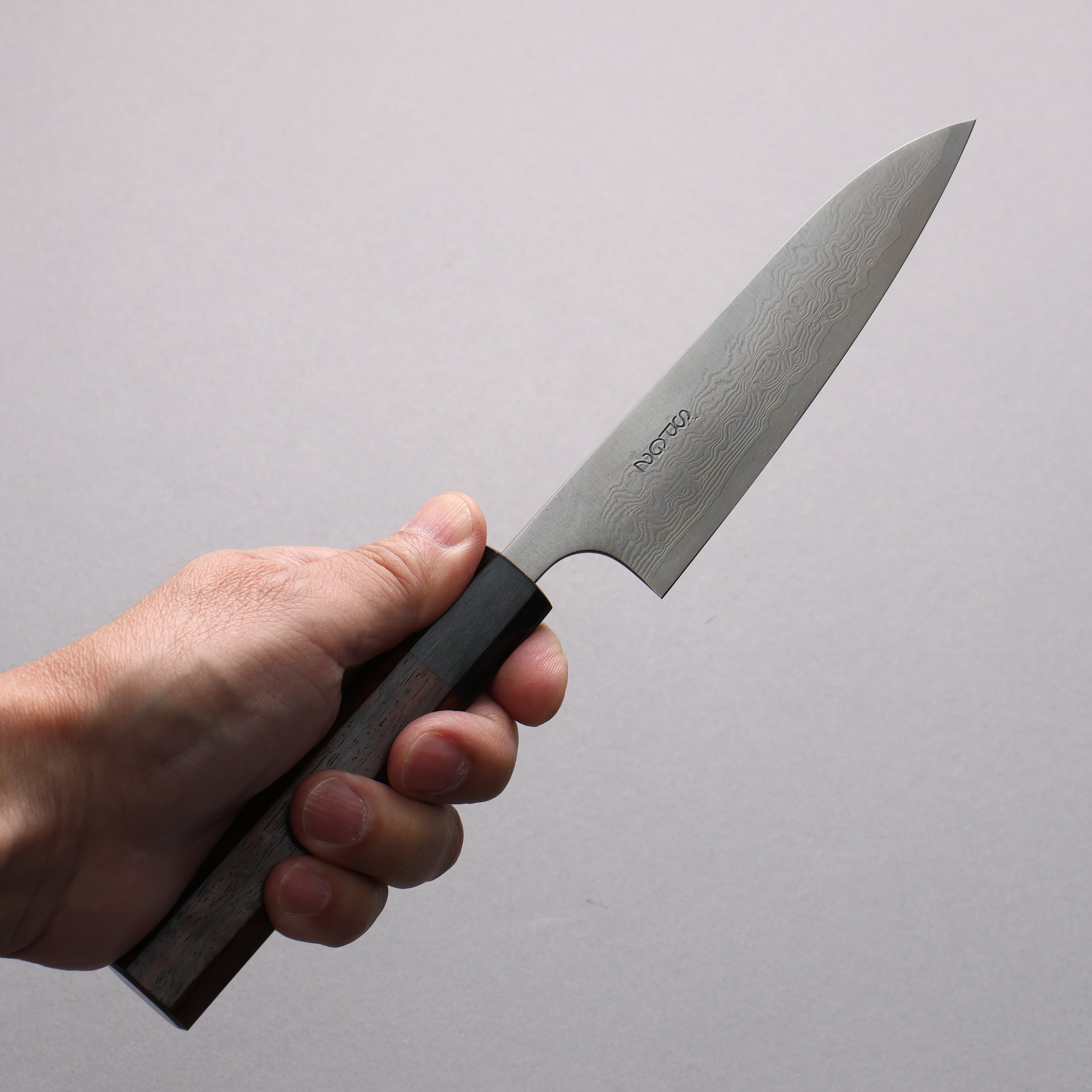 Premium Nao Yamamoto SG2 Damascus 120mm Petty Knife - Japanese Rosewood Handle with Black Pakka Wood Ferrule - Perfect for Slicing, Peeling & Precision Kitchen Tasks