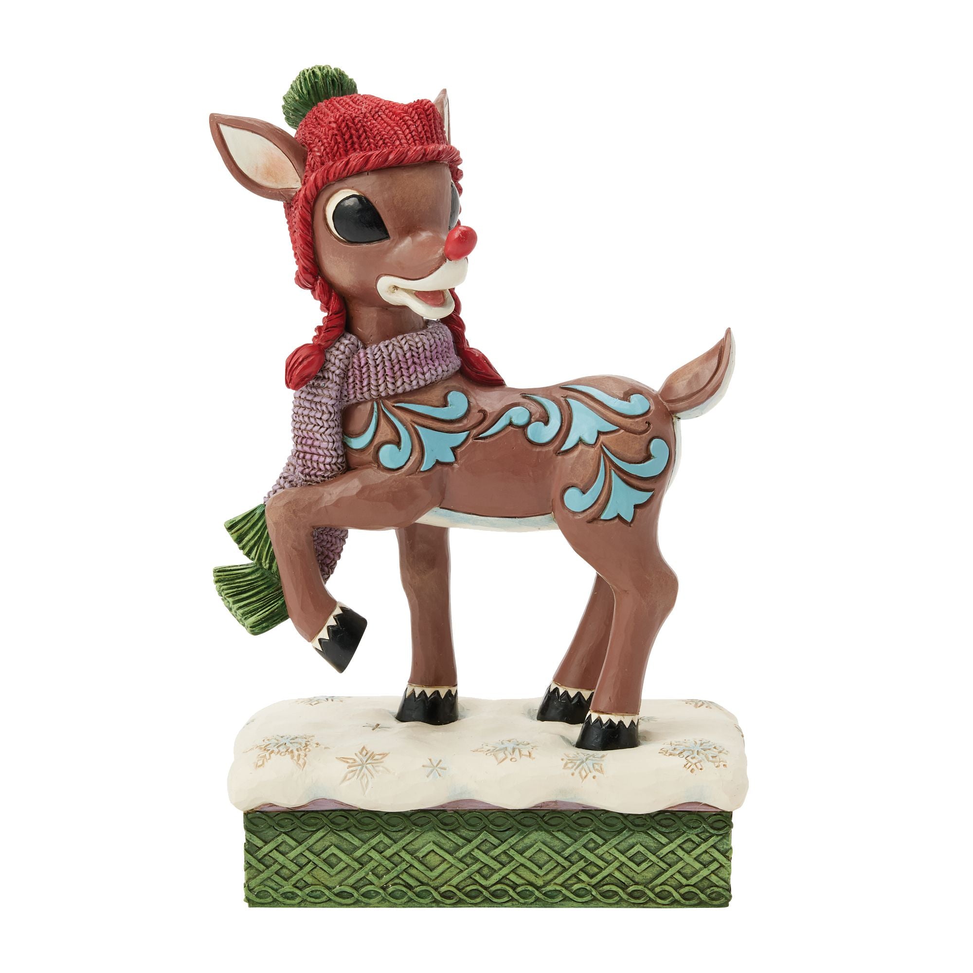 Rudolph Christmas Knit Hat - Festive Holiday Reindeer Beanie for Xmas Party & Winter Outdoor Activities